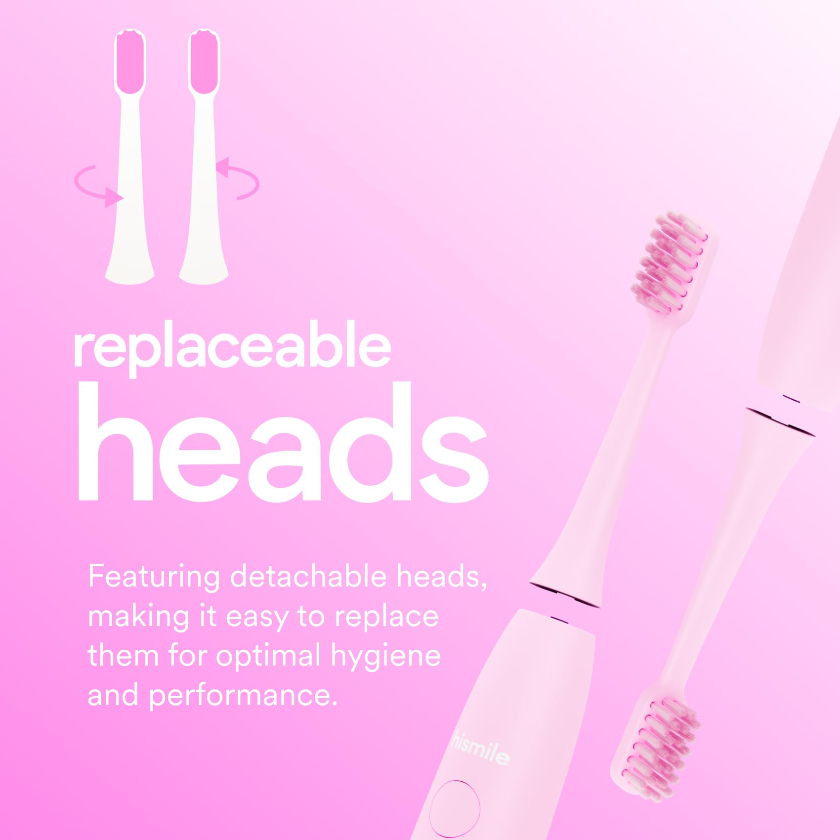HiSmile Rechargeable Electric Toothbrush for Adults & Kids - 3 Brushing Modes with Smart Timer, Soft Tapered Bristles & Mode Memory (Pink) | Perfect for Travel, Home & Family Oral Care