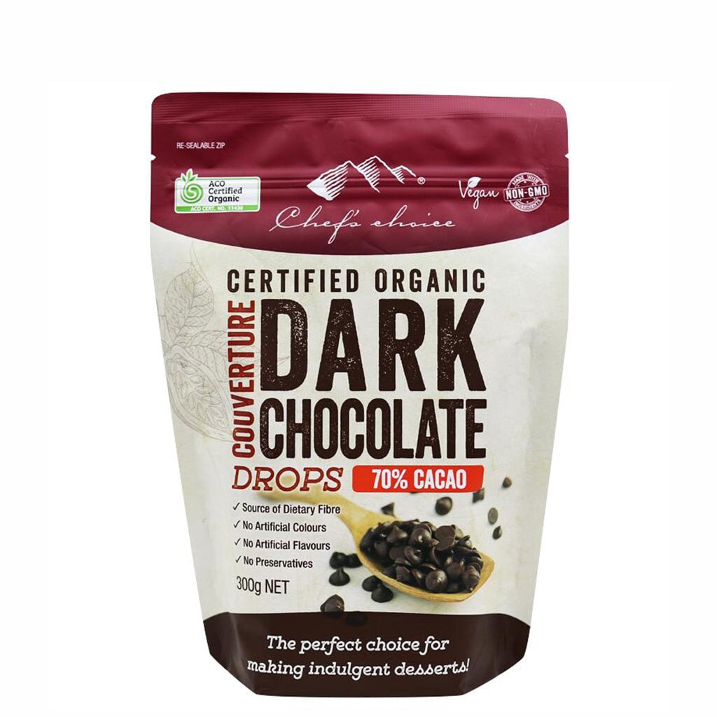 Premium Dark Chocolate Drops for Baking & Desserts - Gourmet Baking Chips for Cookies, Cakes & Hot Cocoa - Chefs Choice Quality