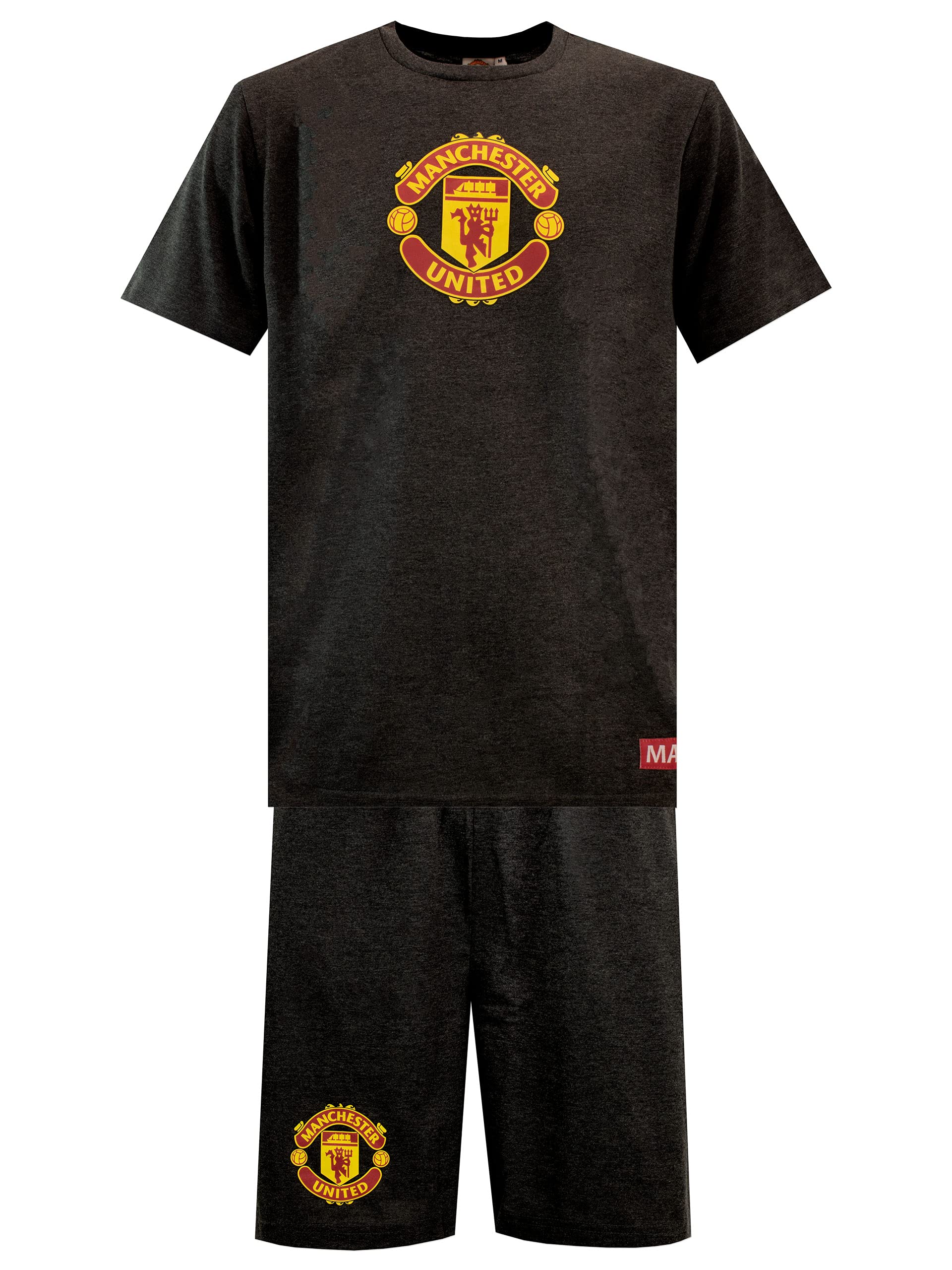 Manchester United FC Men's Pajamas Set - Official Licensed Sleepwear for Fans - Comfortable Cotton Lounge Pajamas for Home, Gifts & Game Nights