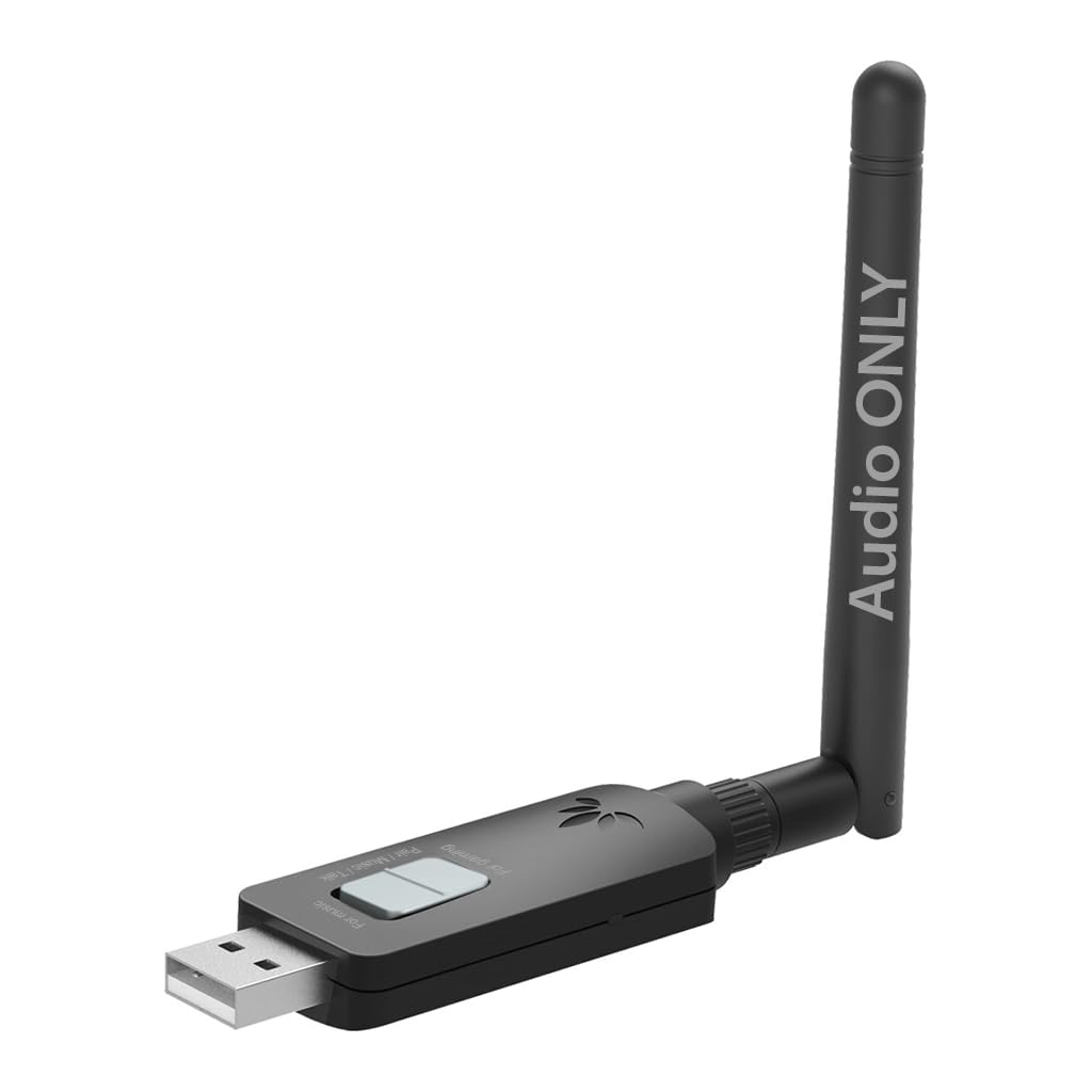 Avantree DG60P USB Bluetooth 5.3 Adapter - Long Range Wireless Audio Dongle for PS5, PS4, PC, Mac & Laptops | aptX-Adaptive, Low Latency 24-bit HD Sound | Connect Headphones & Speakers | Perfect for Gaming, Streaming & Home Theater Systems