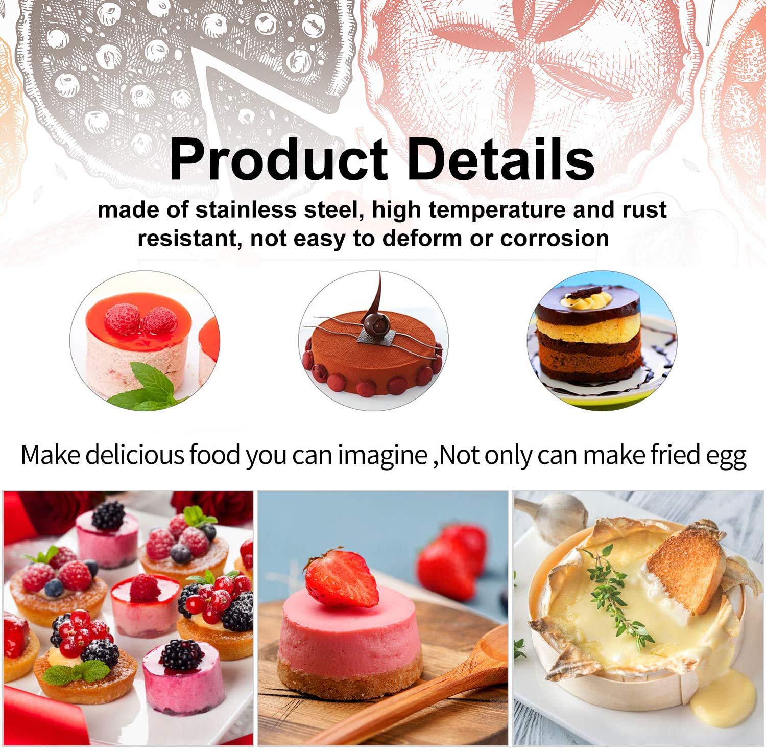 5-Piece Stainless Steel Cookie & Biscuit Cutters Set - Round Pastry Cutters for Dumplings, Donuts, Cakes, Scones | Durable Baking Tools for Home & Professional Use | Perfect for Holiday Baking, Birthday Parties & DIY Desserts