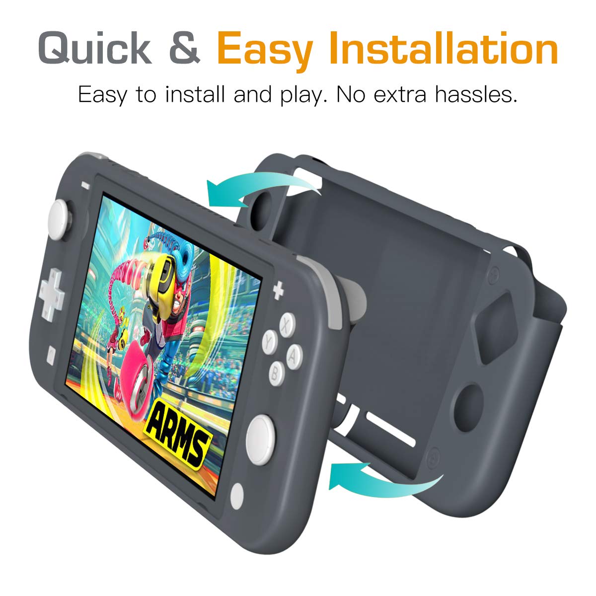 MoKo Silicone Protective Case for Nintendo Switch Lite - Shock-Absorption, Anti-Scratch & Non-Slip Cover (Gray) | Perfect for Gaming On-The-Go, Travel Protection & Everyday Use