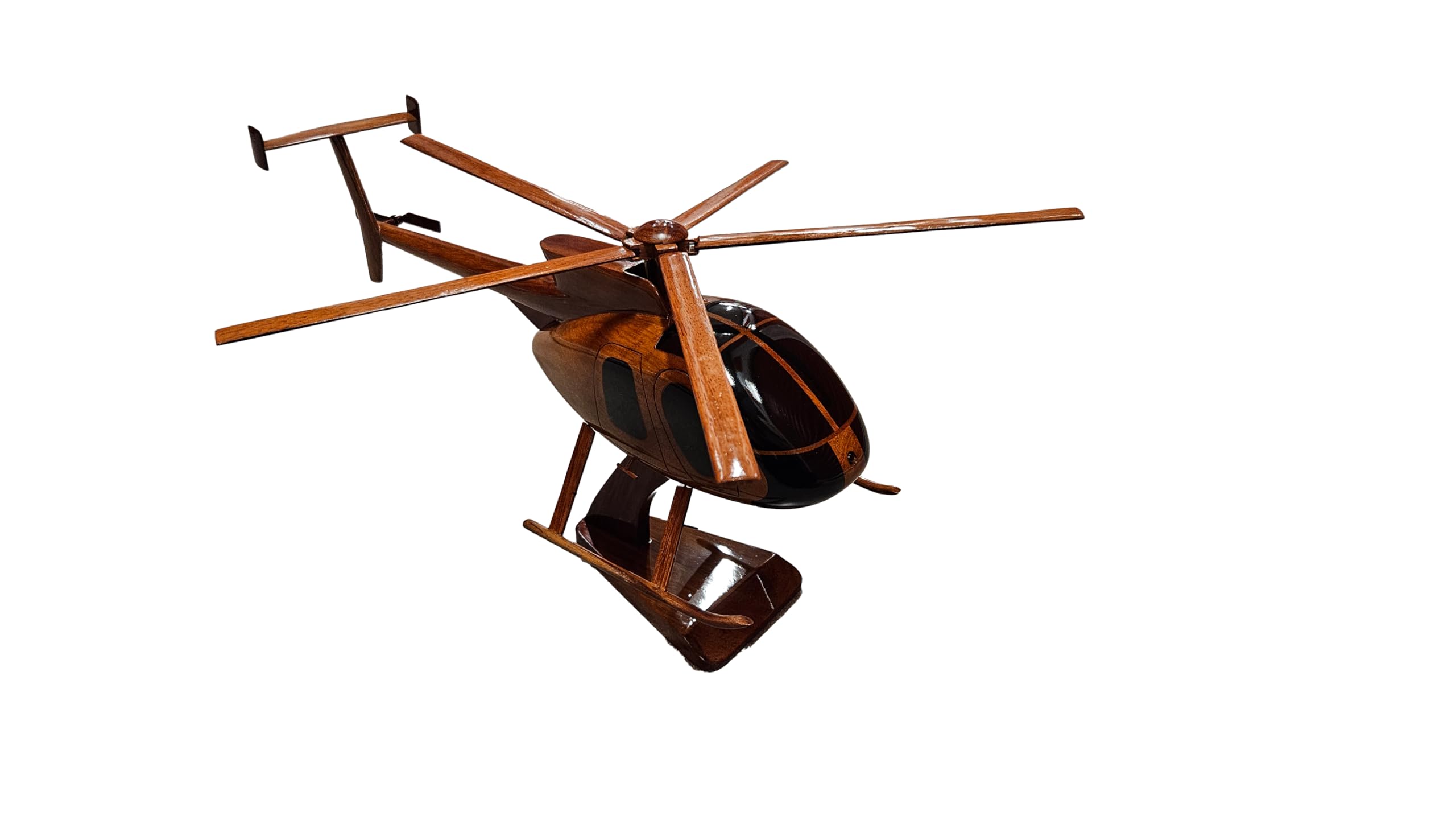 Premium Mahogany Wood Desktop Aircraft Model MD530 - Perfect for Office Decor, Aviation Enthusiast Gifts & Home Display