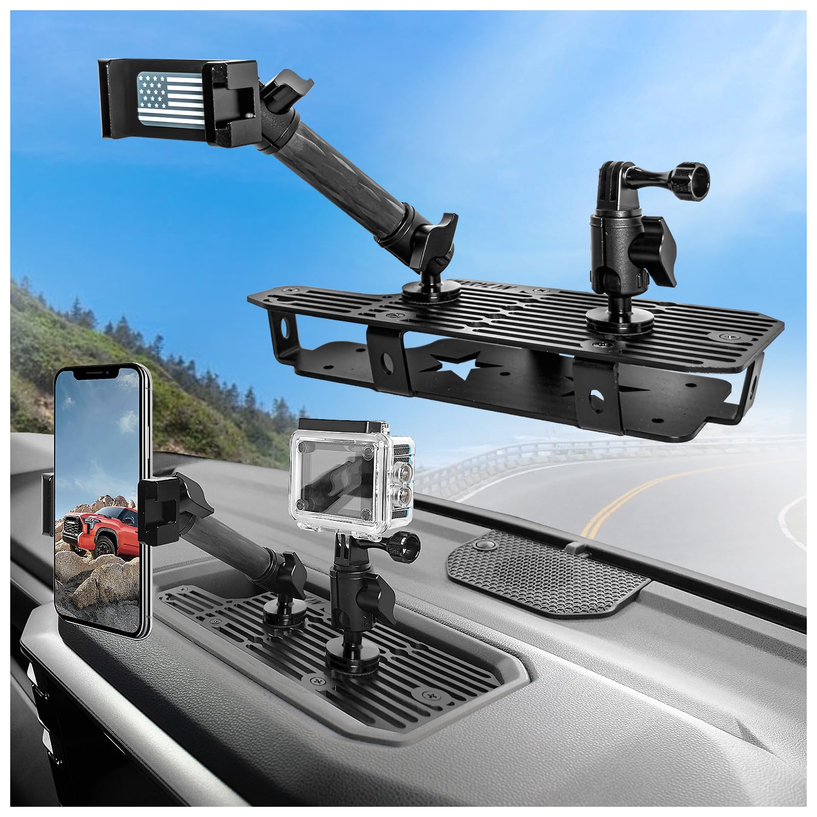 2024 Toyota Tundra & Sequoia (2022-2025) Metal Dash Phone Mount Holder - Secure Car Accessory for GPS Navigation & Hands-Free Driving