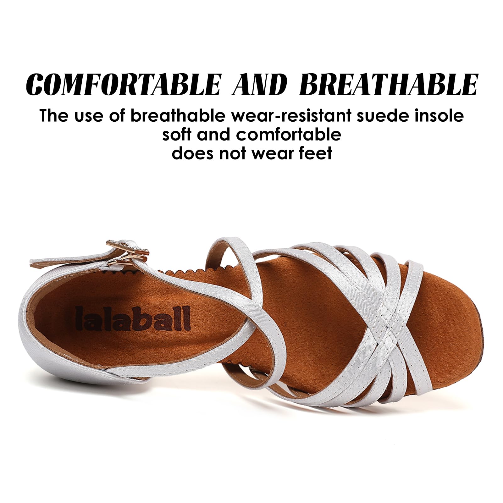 **Girls Latin Dance Shoes - Low Heel Ballroom Salsa Tango Shoes for Performance & Practice - Toddler/Little Kid/Big Kid Sizes - White, Black, Tan - Perfect for Dance Classes, Competitions & Recitals**