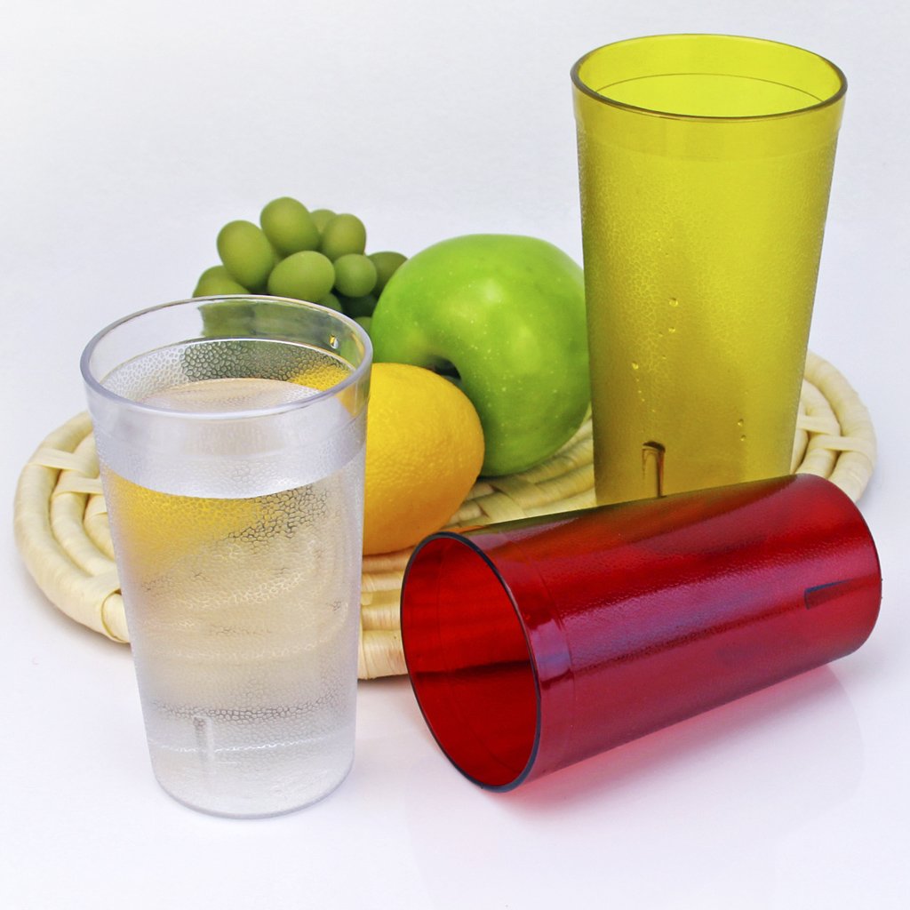 New Star Foodservice 46472 20 oz Clear Stackable Tumbler Beverage Cups – Break-Resistant Commercial SAN Plastic – Set of 72 – Ideal for Restaurants, Cafes, and Catering Services