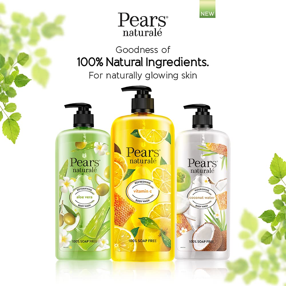 Pears Naturale Brightening Pomegranate Body Wash with Glycerin - Paraben Free, Soap Free, Eco-Friendly & Dermatologist Tested (750ml) - Hydrating & Gentle for Daily Shower & Sensitive Skin