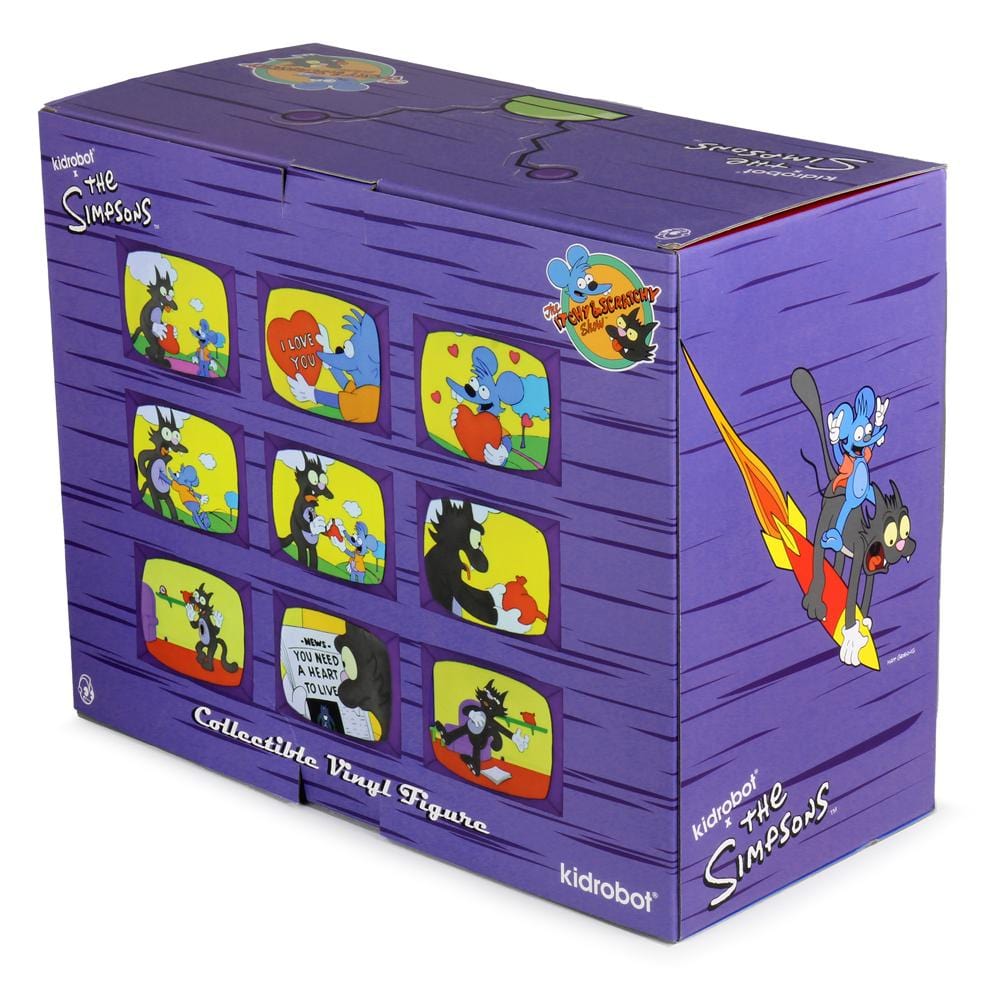 The Simpsons x Kidrobot Itchy & Scratchy Flocked Medium Figure Set - IamRetro Exclusive - Perfect for Collectors, Home Decor, and Pop Culture Enthusiasts