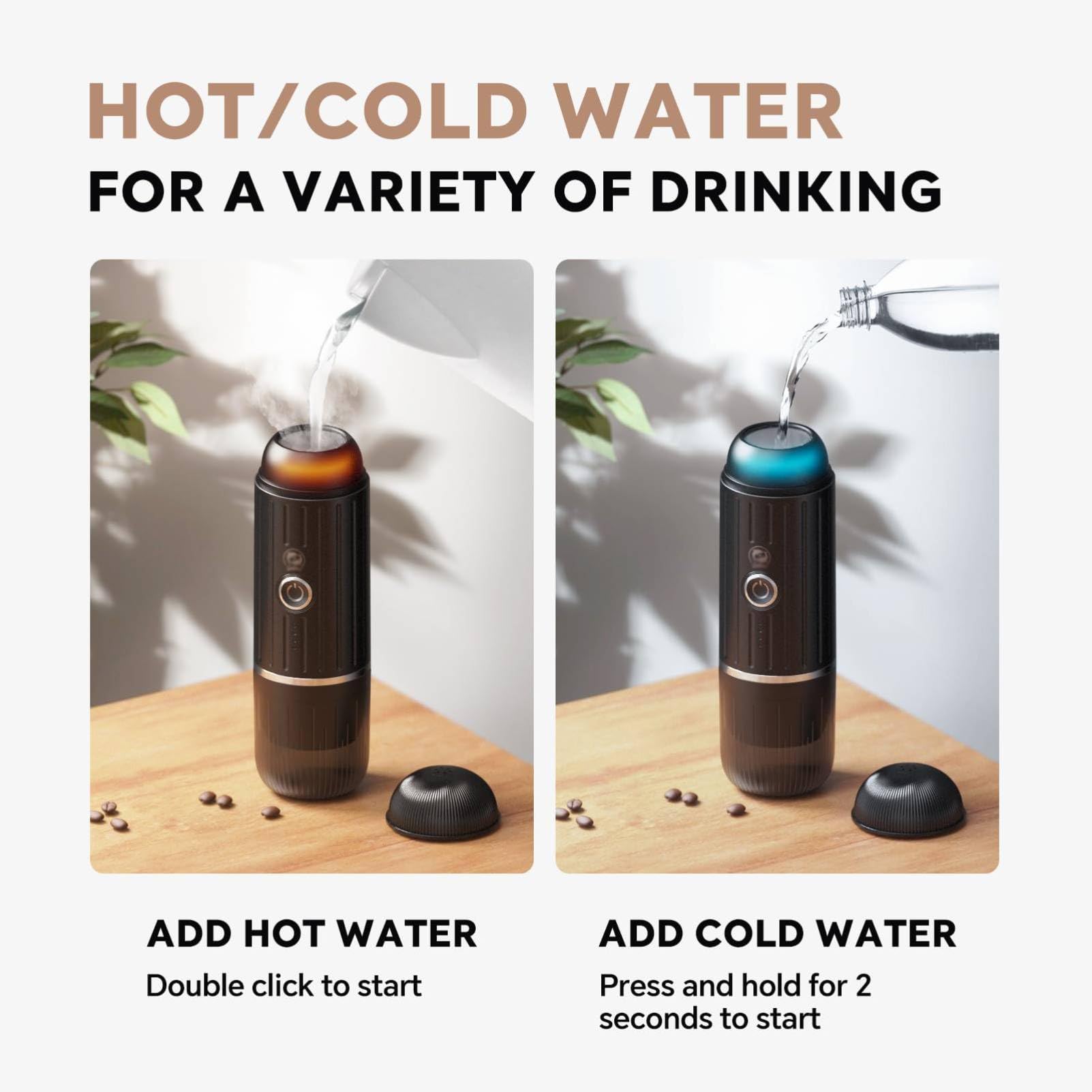 Portable Espresso Maker - 12V Rechargeable Electric Coffee Machine with 3-4 Minute Fast Self-Heating, 19 Bar Pressure, Compatible with Nespresso Capsules & Ground Coffee - Perfect for Car, Camping, Travel, Office & Outdoor Adventures