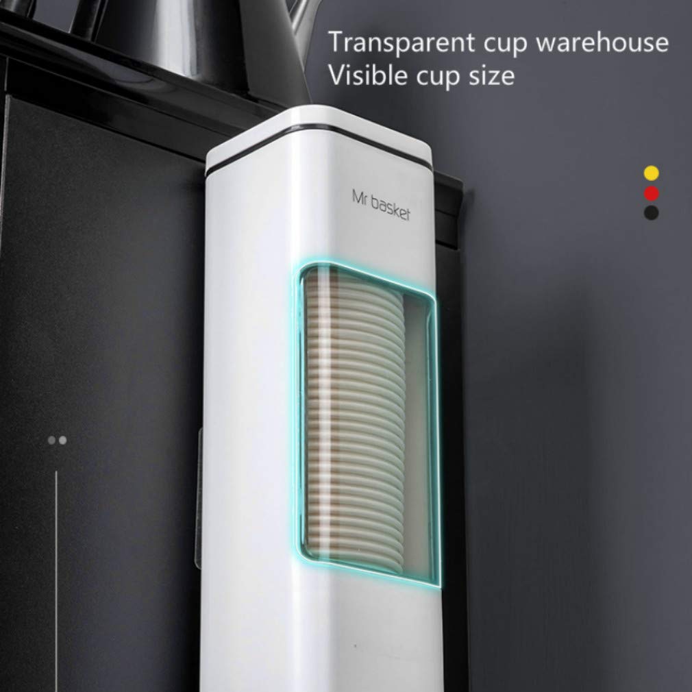Wall-Mounted Paper Cup Dispenser - Eco-Friendly Biodegradable Bamboo Fiber Paper Cups (40pcs) with Cup Remover - No Punching Needed - Blue & Yellow Style - Perfect for Offices, Kitchens, and Restaurants