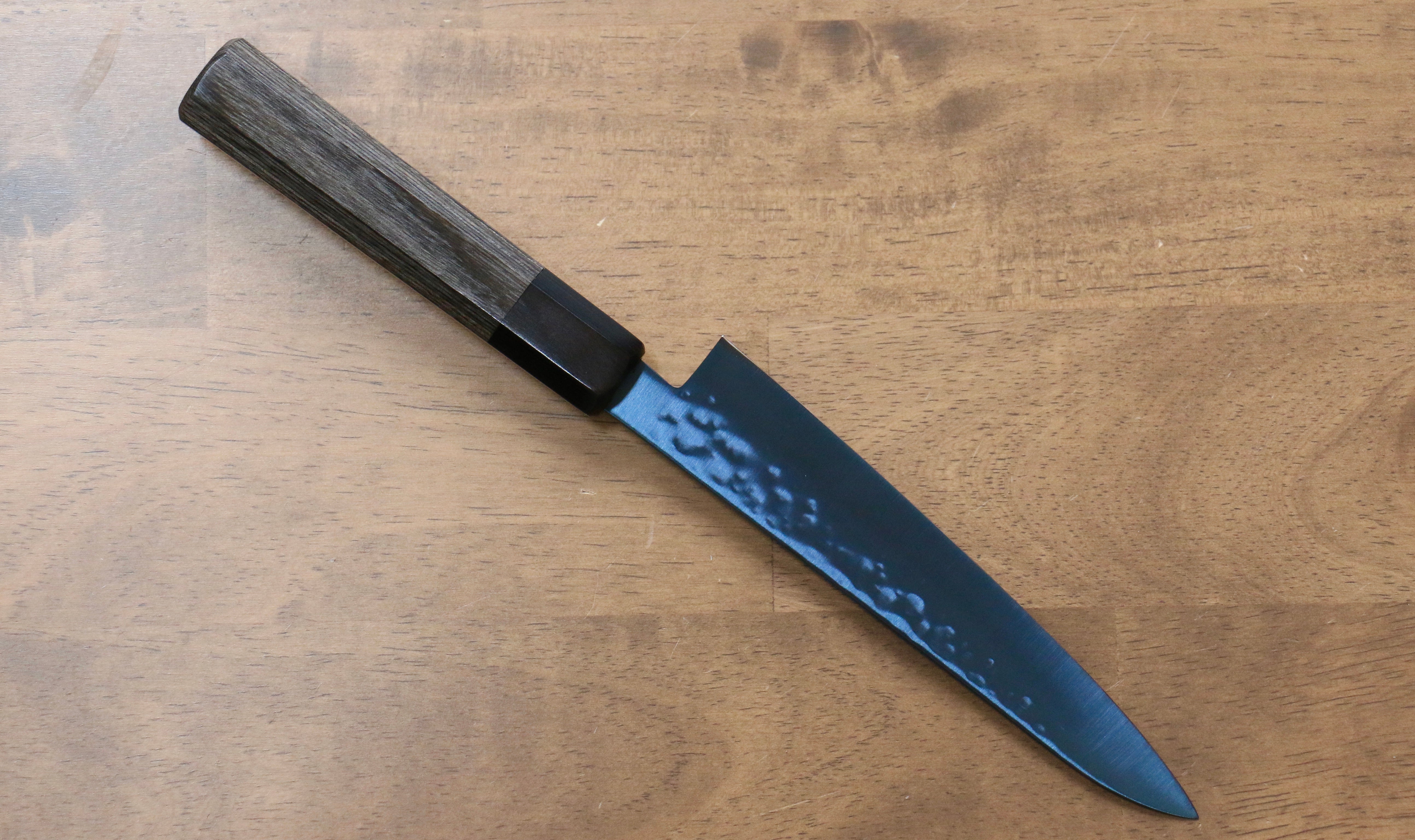 Seisuke SK 85 150mm Hammered Petty Utility Knife with Ion Plating & Gray Pakka Wood Handle - Perfect for Slicing Fruits, Vegetables & Small Kitchen Tasks