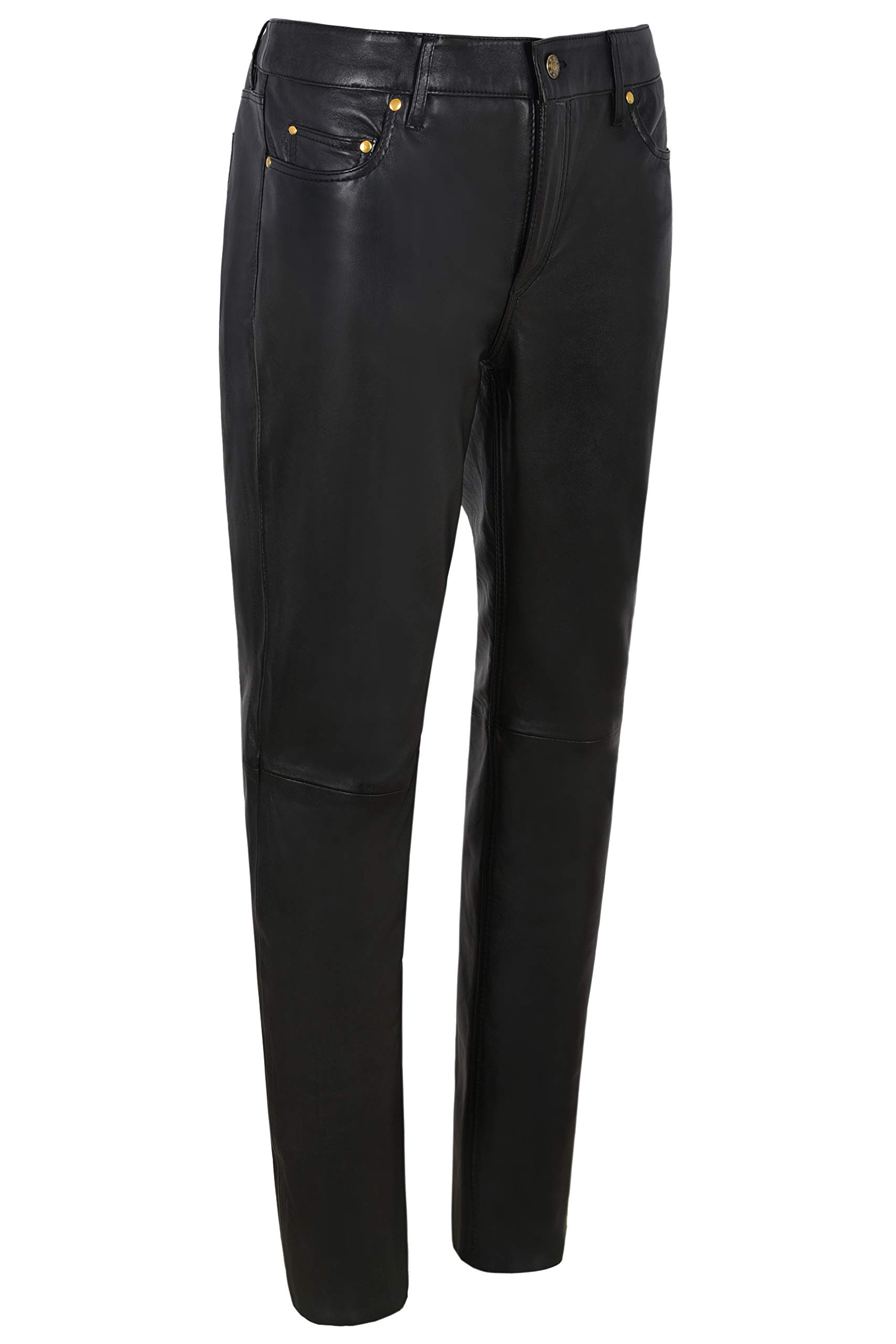 Women's Black Leather Biker Jeans - Real Lambskin Skinny Pants with Sweat-Wicking Comfort | Perfect for Motorcycle Riding, Night Out & Streetwear Fashion