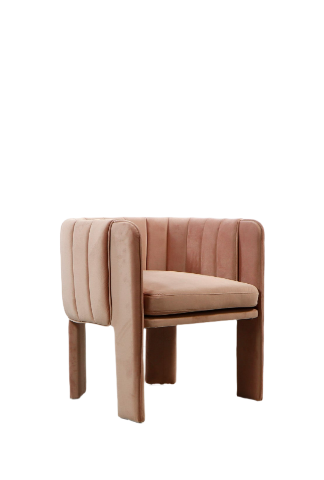 Olivia Channel Tufted Dining Armchair - Blush Pink Upholstered Chair for Kitchen, Dining Room & Home Decor | Elegant Comfortable Seating for Entertaining & Family Meals