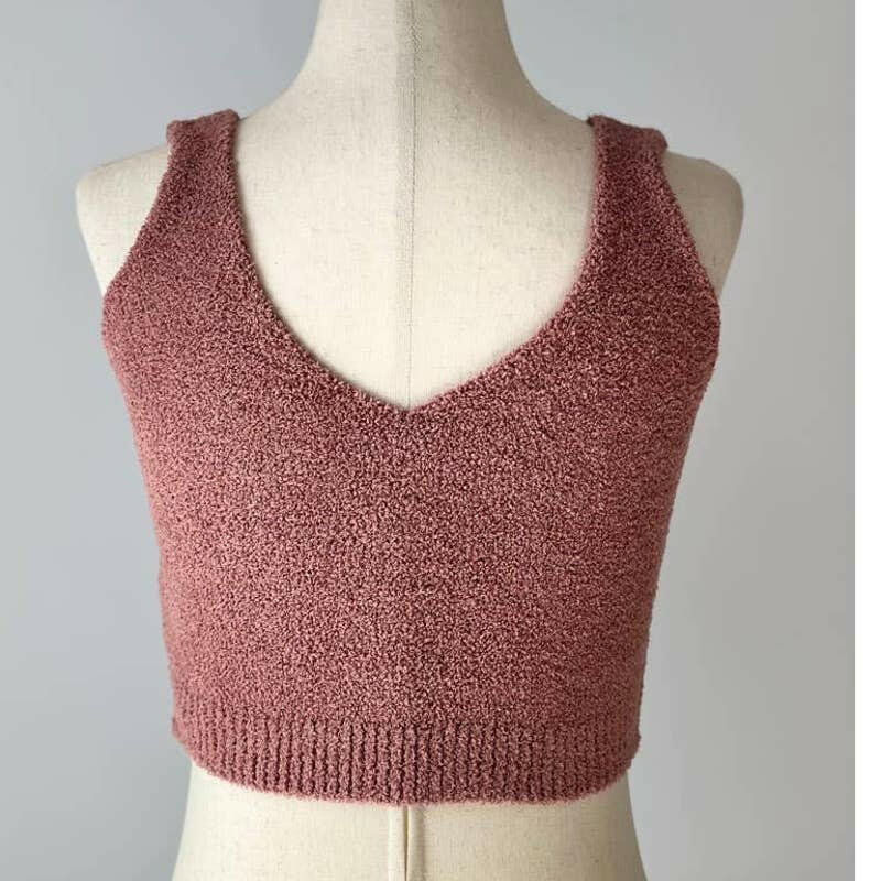 Blush Pink Solid Color Luxury Soft V-Neck Crop Top for Women - Casual & Party Wear, Perfect for Summer Outfits and Date Nights