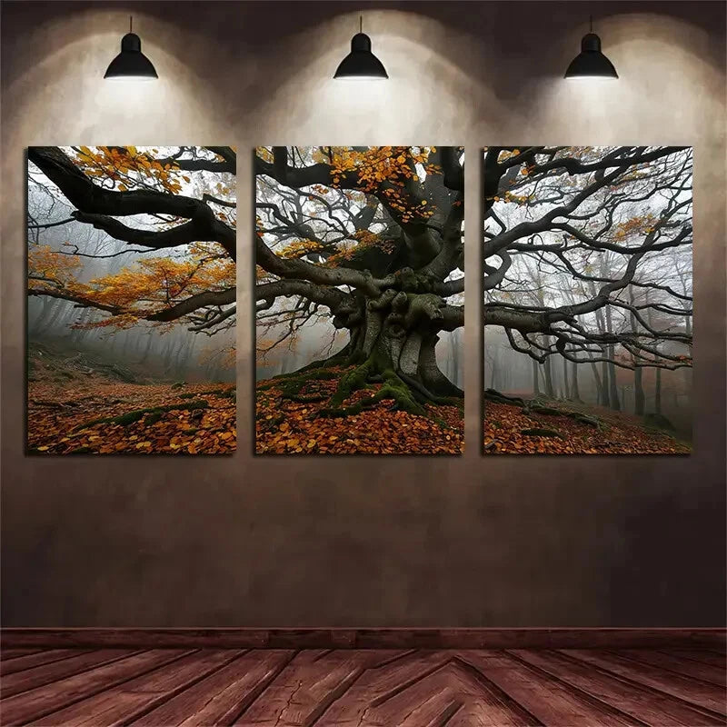 3-Piece Autumn Tree Wall Art Set - Framed Canvas Prints 40x60cm | High Quality Australian Made | Ready to Hang | Perfect for Living Room, Bedroom & Office Decor
