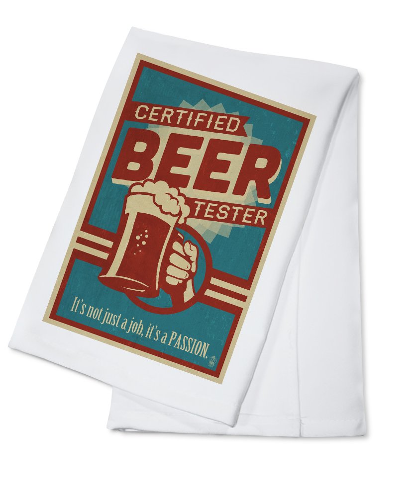 Certified Beer Tester 100% Cotton Tea Towel - Absorbent Decorative Hand Towel for Kitchen, Bar & Home Decor - Perfect for Drying Dishes, Glassware & Beer Mugs