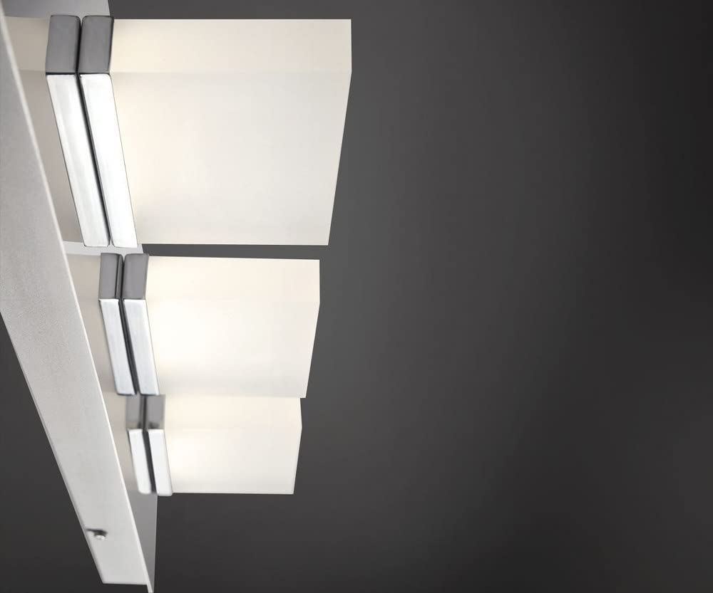 Modern 4-Light LED Bathroom Vanity Light Bar - 5.25 x 24 Inches Chrome Finish with Frosted Acrylic Glass Shade - Perfect for Bathroom, Powder Room & Dressing Area Lighting - 79-BEL-1862897