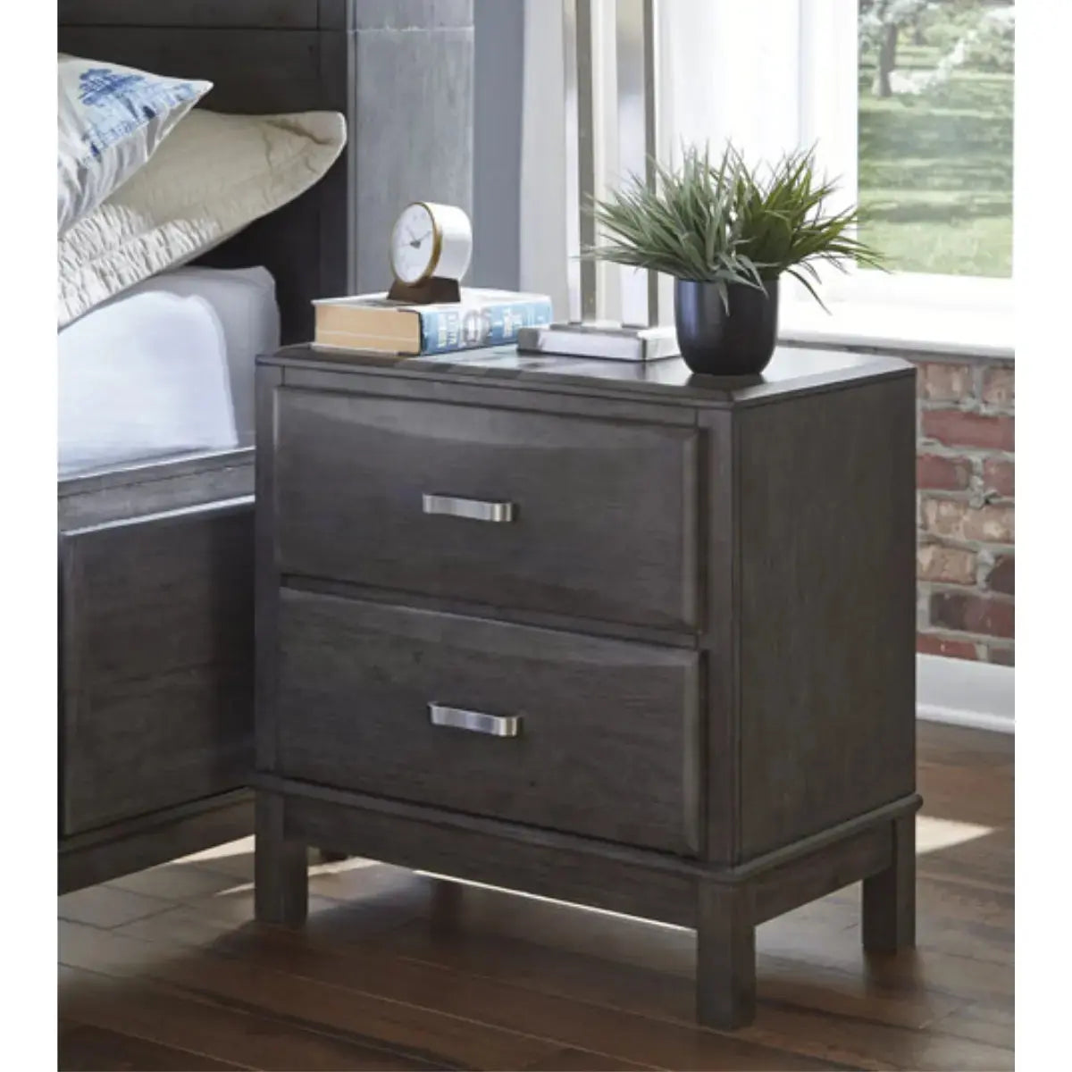 Caitbrook Nightstand B476 - Modern Bedside Table with Storage Drawer, Wooden End Table for Bedroom, Living Room, and Office - Perfect for Small Spaces and Home Decor