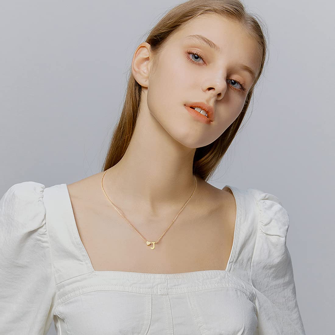 Dainty Initial Necklaces for Women - 14K Gold Plated Heart Letter Pendant Necklace, Personalized Tiny Name Necklace | Perfect Gift for Birthday, Anniversary & Valentine's Day