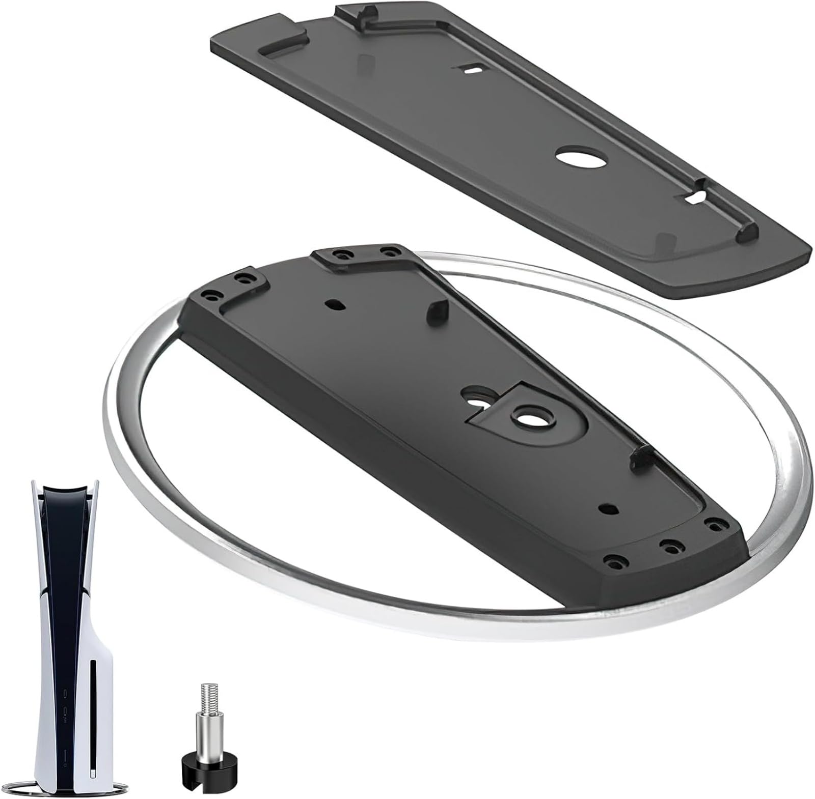 PS5 Slim & PS5 Console Vertical Stand with Non-Slip Base - Secure Mount for Playstation 5 Disc & Digital Edition - Perfect for Gaming Setup & Entertainment Center Organization