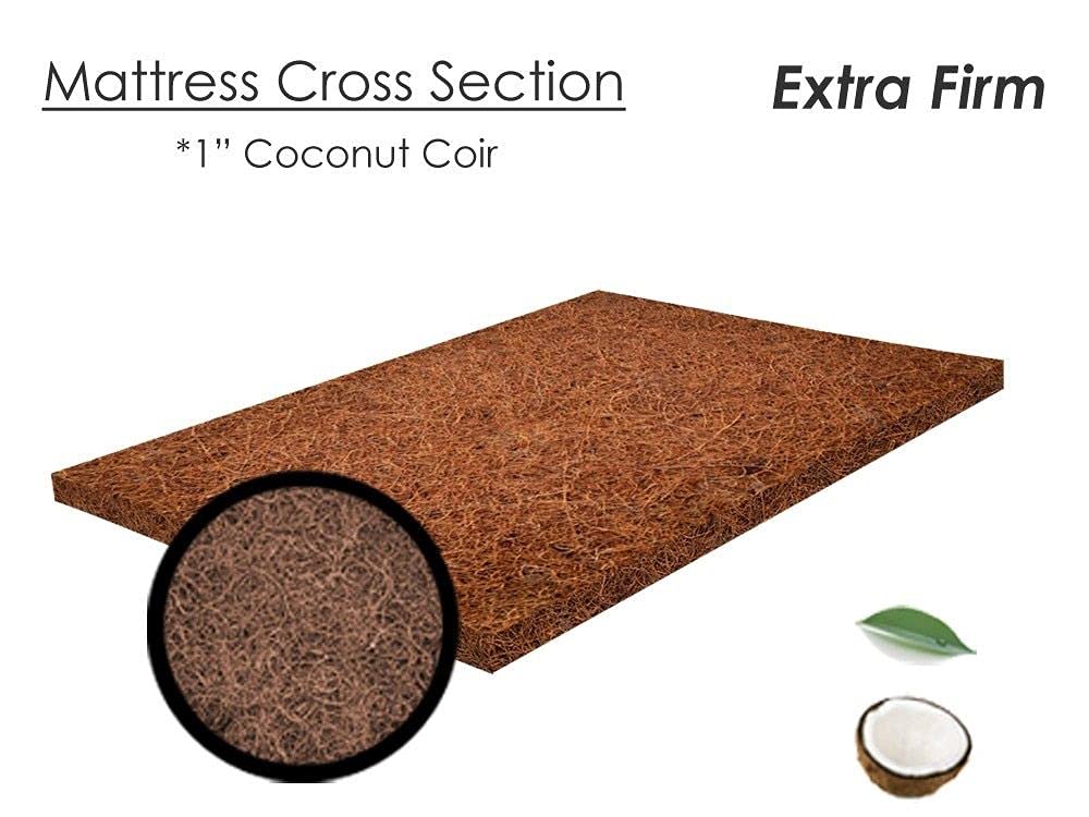 Organic Coconut Coir Mattress Topper - Queen Size, Breathable & Hypoallergenic, Natural Brown Fiber - Perfect for Allergy Relief & Cooler Sleep