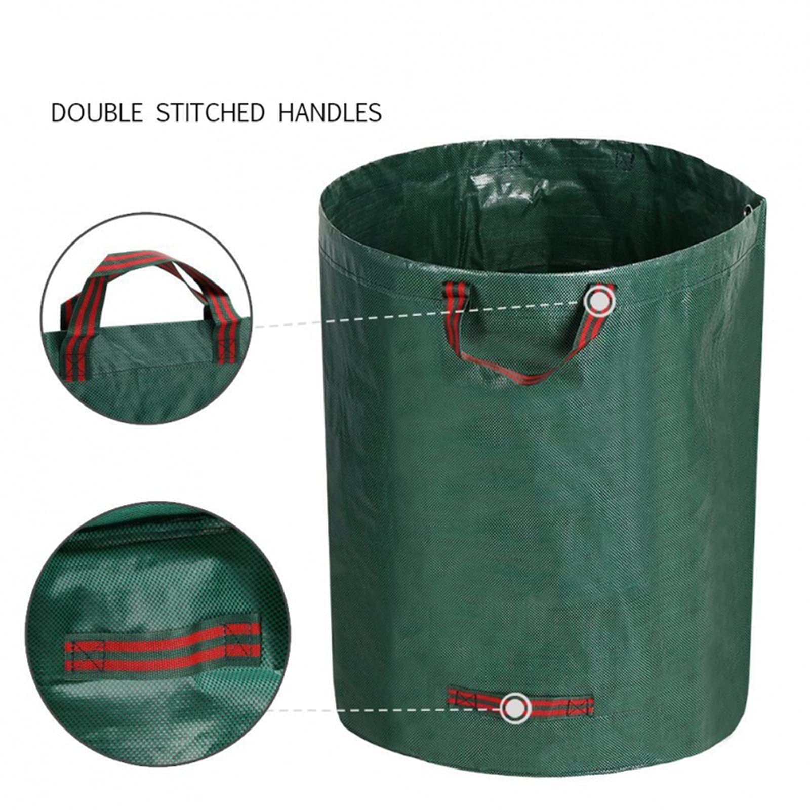 Heavy Duty Garden Waste Bags - 30 Gallon Waterproof Leaf & Grass Bags with Handles - Extra Strong Tear Resistant Yard Waste Sacks - Perfect for Lawn Cleaning, Leaf Collection & Yard Waste Disposal (Green)