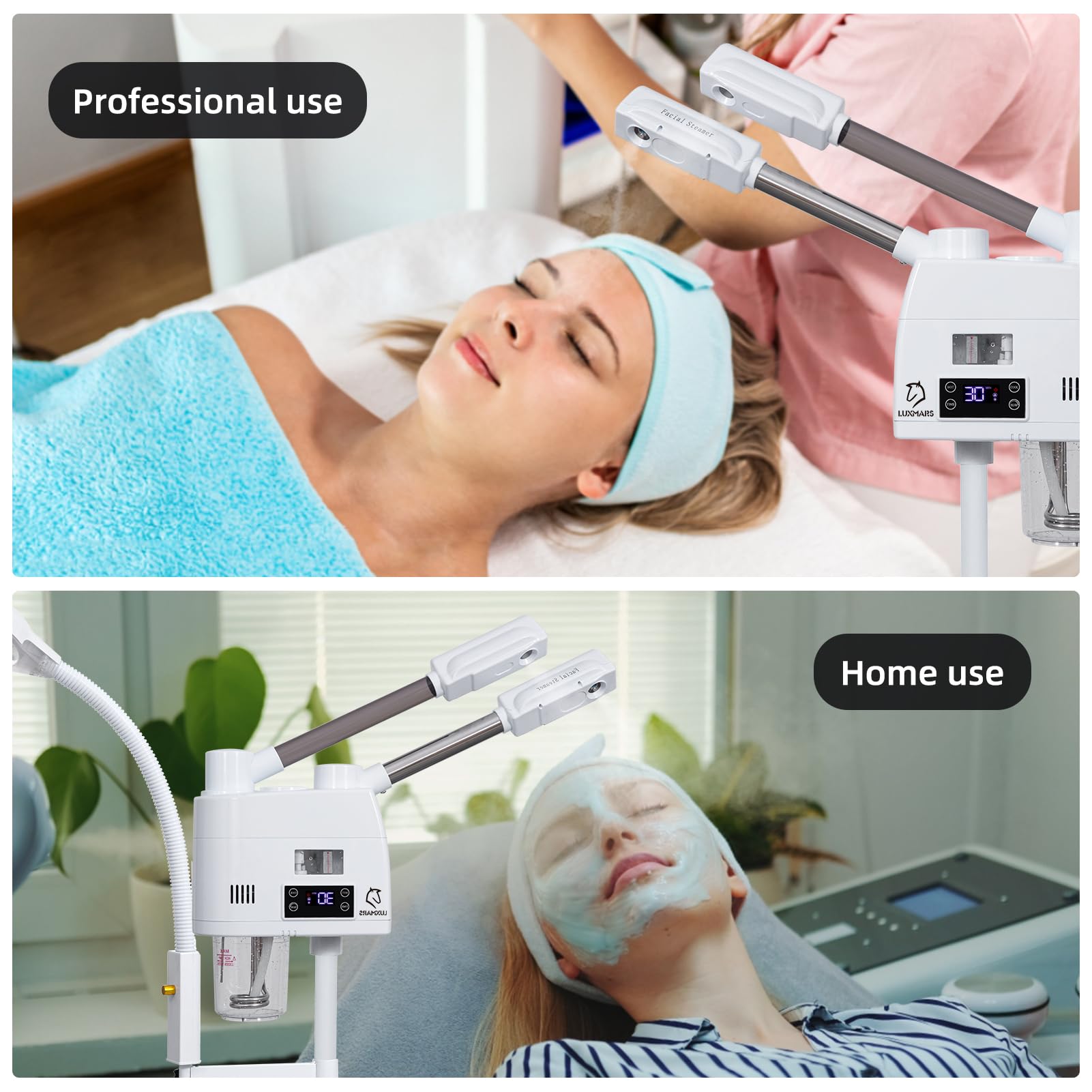 3 in 1 Professional Facial Steamer with 5X Magnifying Lamp - Hot & Cold Mist Function for Deep Cleansing, Pore Minimizing & Skin Hydration | Perfect for Spa, Salon & At-Home Skincare Routine