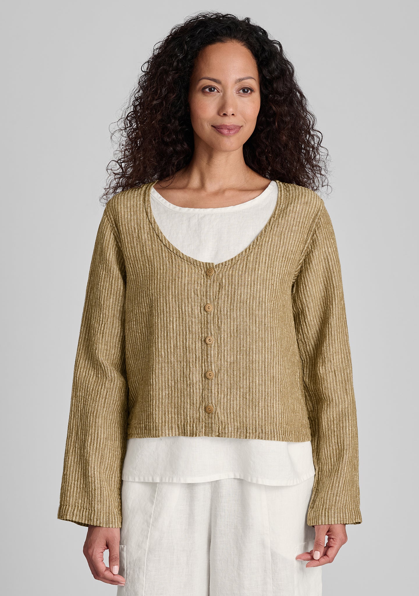Vee Cardi Linen Cardigan for Women - Lightweight Summer Cover-Up, Casual & Boho Style - Perfect for Beach, Office, and Layering Outfits
