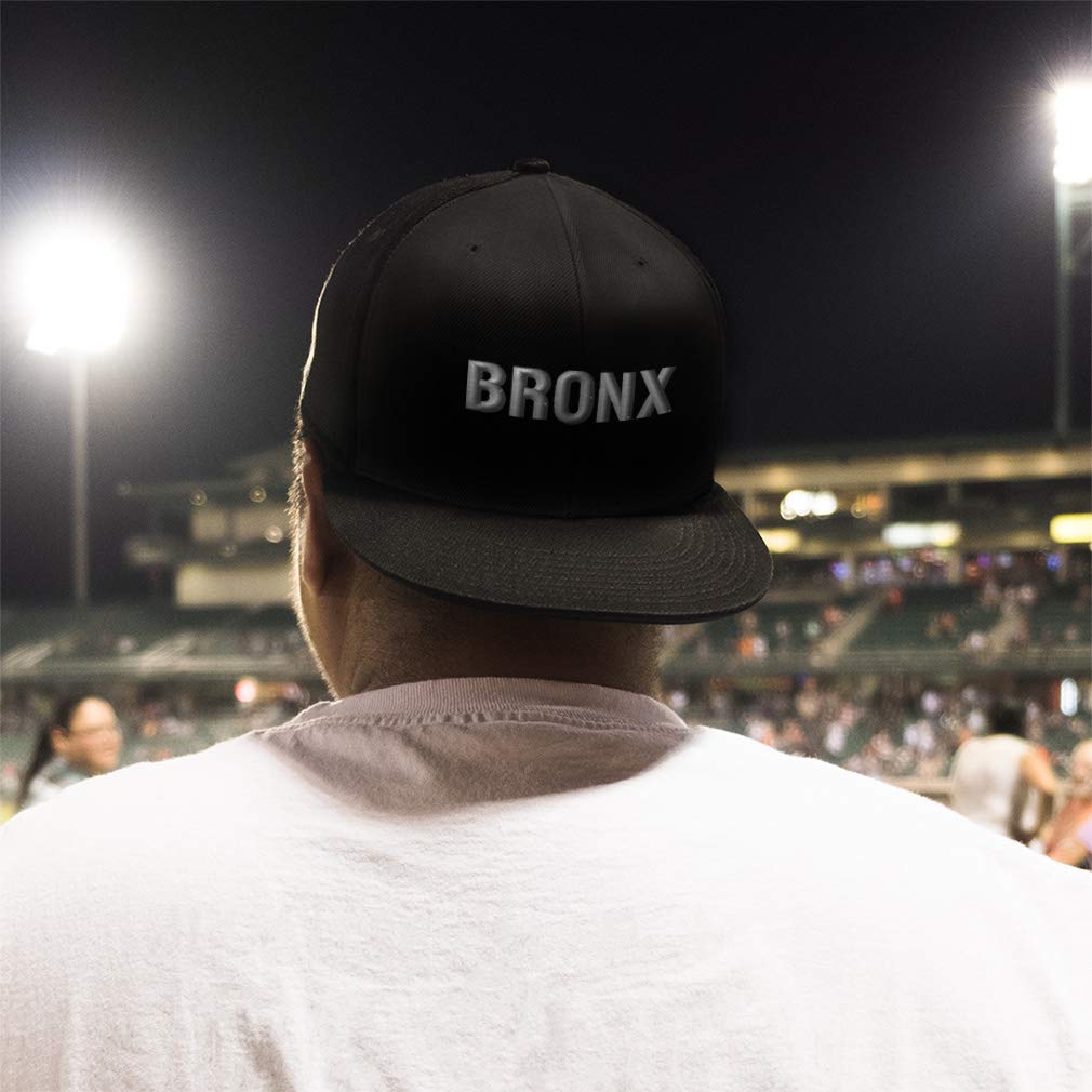 New York Bronx Snapback Hat for Men & Women - Embroidered Acrylic Flat Bill Baseball Cap - Black Design | Perfect for Streetwear, Sports & Casual Outfits