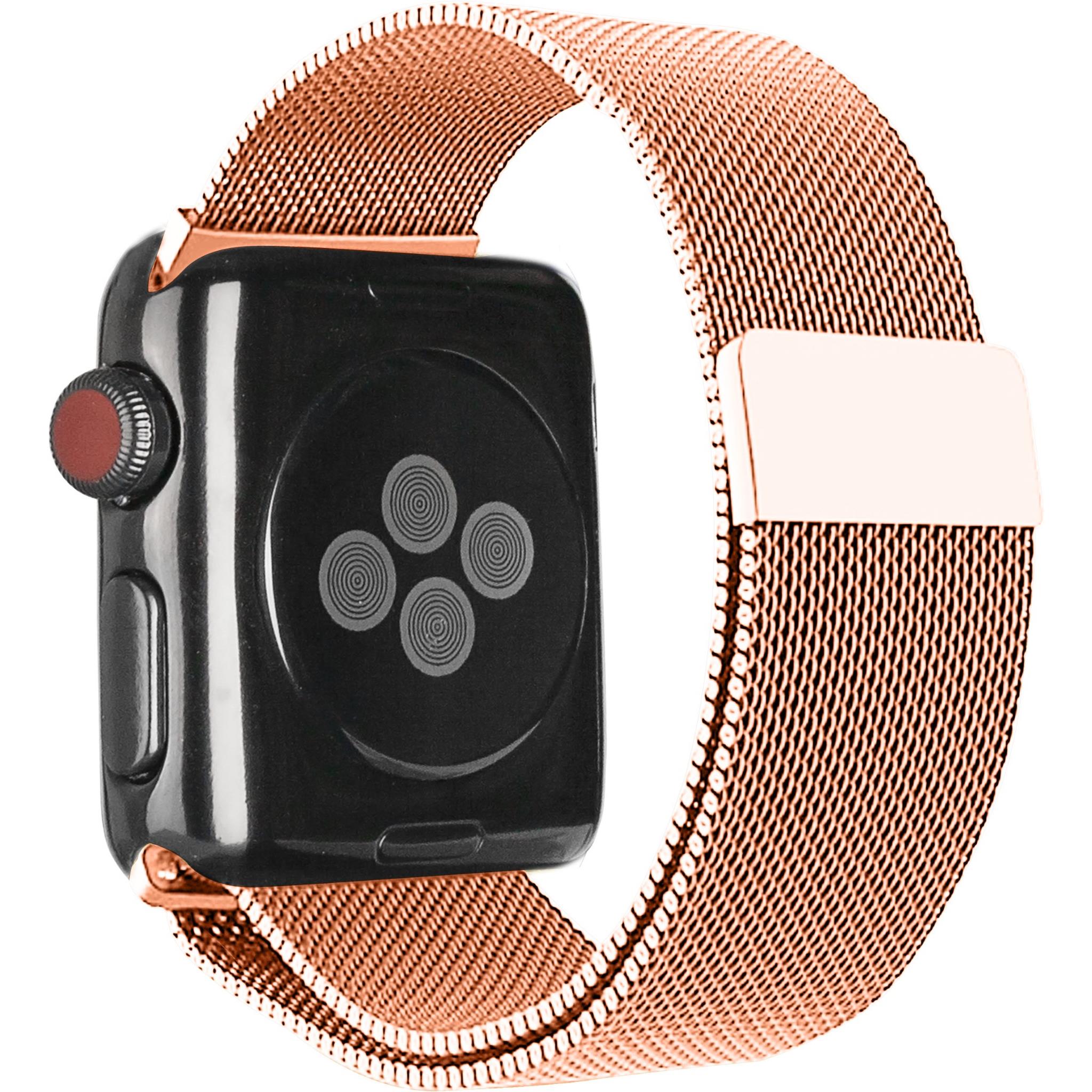 3SixT Rose Mesh Band Compatible with Apple Watch Series 4/5/6/7/8/SE (42mm 44mm 45mm) - Premium Stainless Steel Replacement Strap for Workout, Office & Casual Wear