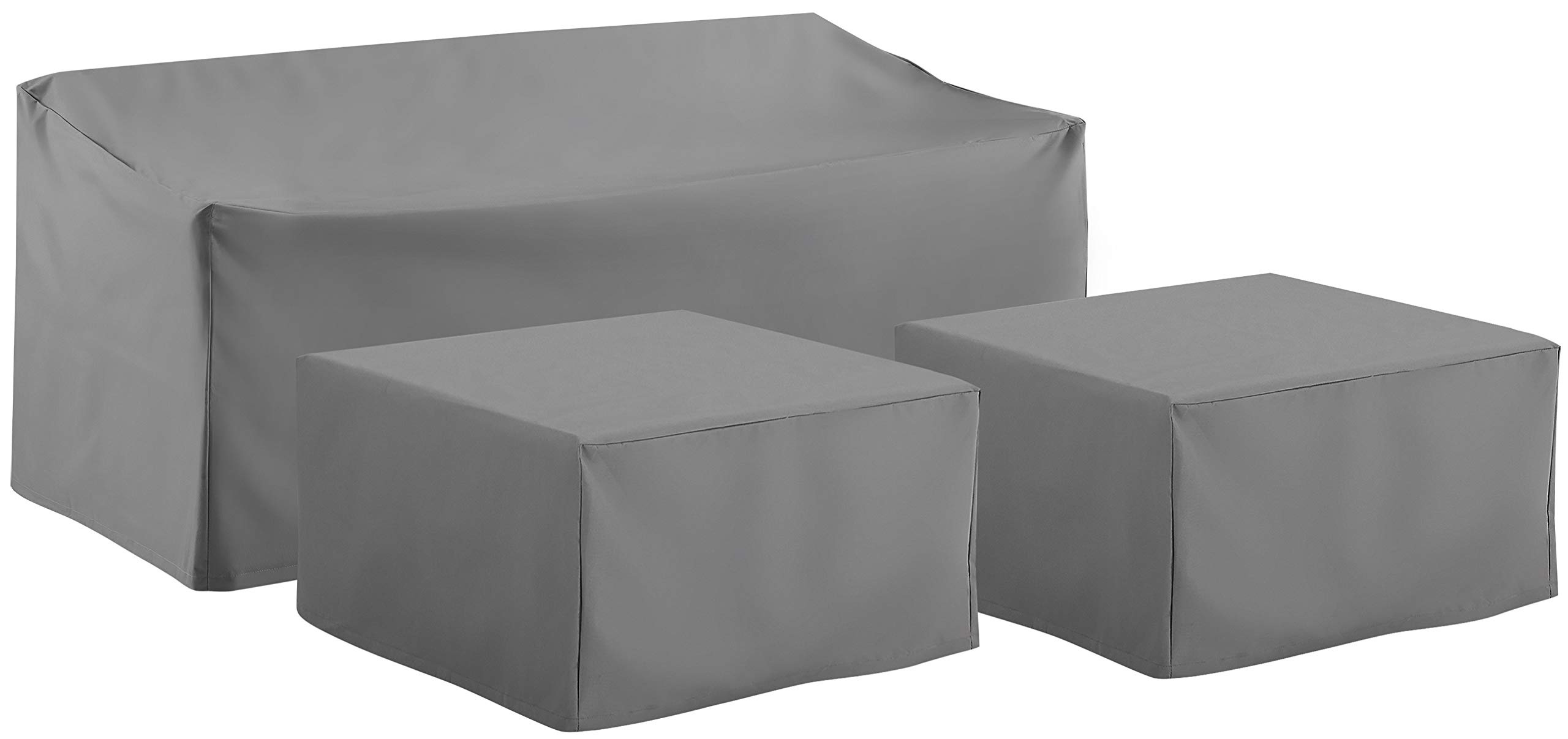 Waterproof 3-Piece Outdoor Sectional Sofa Cover Set by Crosley Furniture - All-Weather Protection for Patio Furniture, Gray | Perfect for Backyard, Deck & Poolside Use