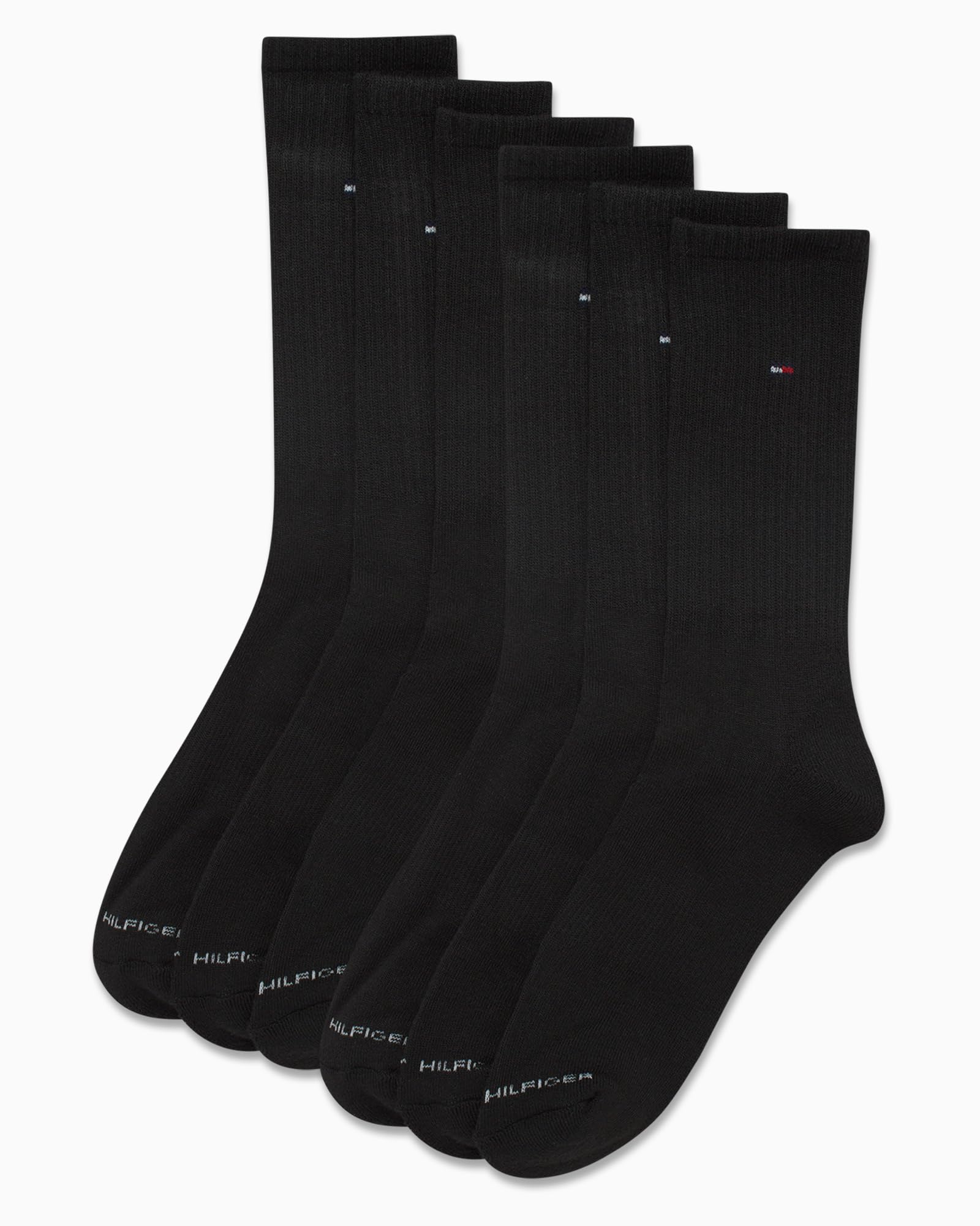 Tommy Hilfiger Men's Performance Cushion Crew Socks 6-Pack - Breathable Athletic Socks for Men Size 7-12 - Gym, Running & Everyday Comfort Socks