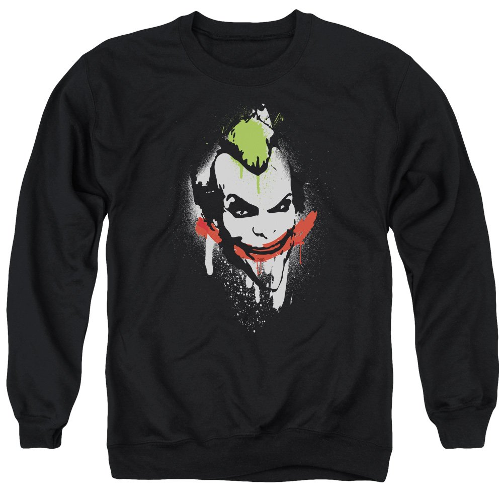 Arkham City Spraypaint Smile Unisex Crewneck Sweatshirt - Comfortable Cotton Pullover for Men & Women - Perfect for Cosplay, Gaming & Casual Wear