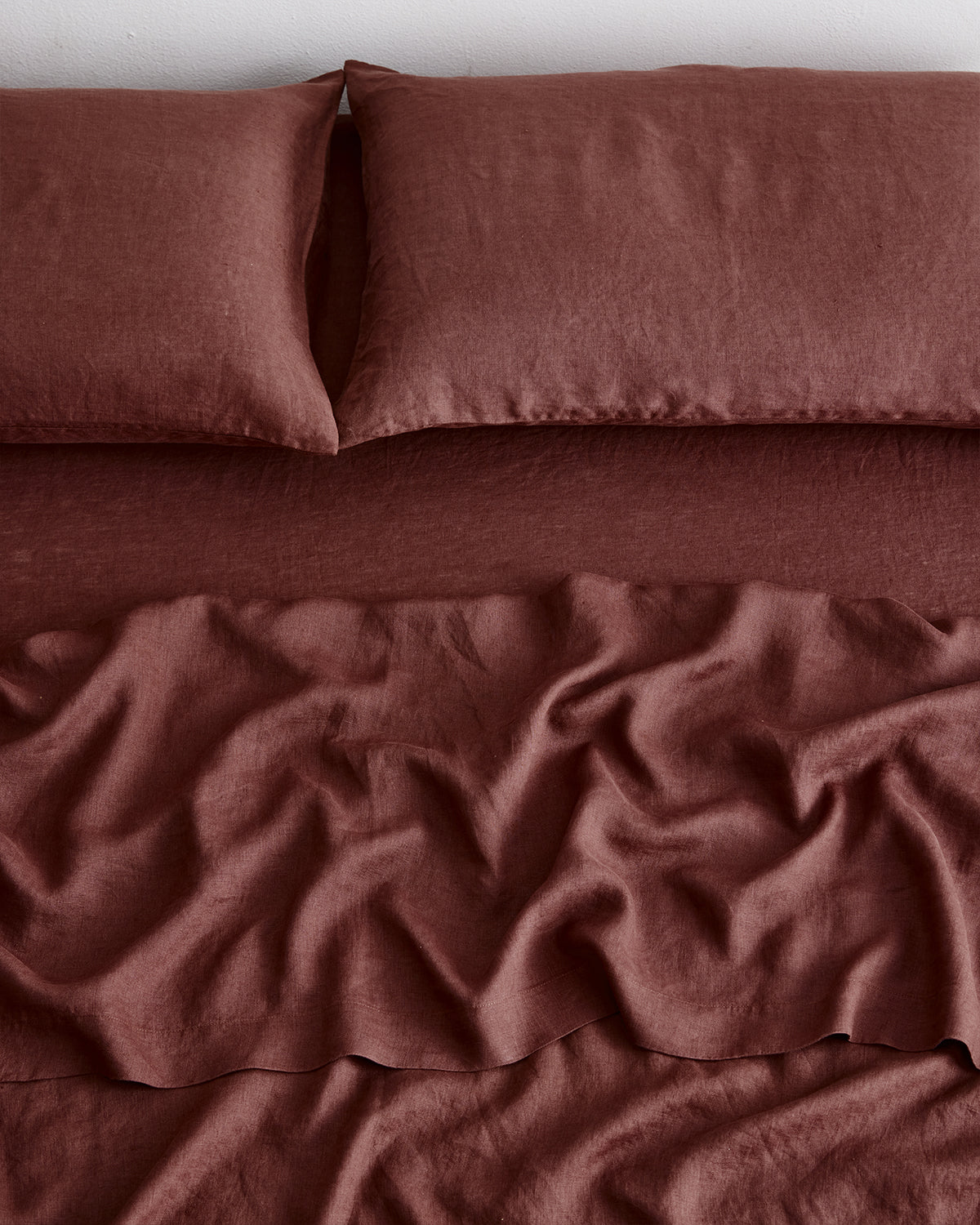 100% French Flax Linen Fitted Sheet - Organic Cacao Brown - Queen Size Bed Sheet Set - Breathable & Hypoallergenic for Allergy Relief - Perfect for Master Bedroom, Guest Room & Vacation Homes