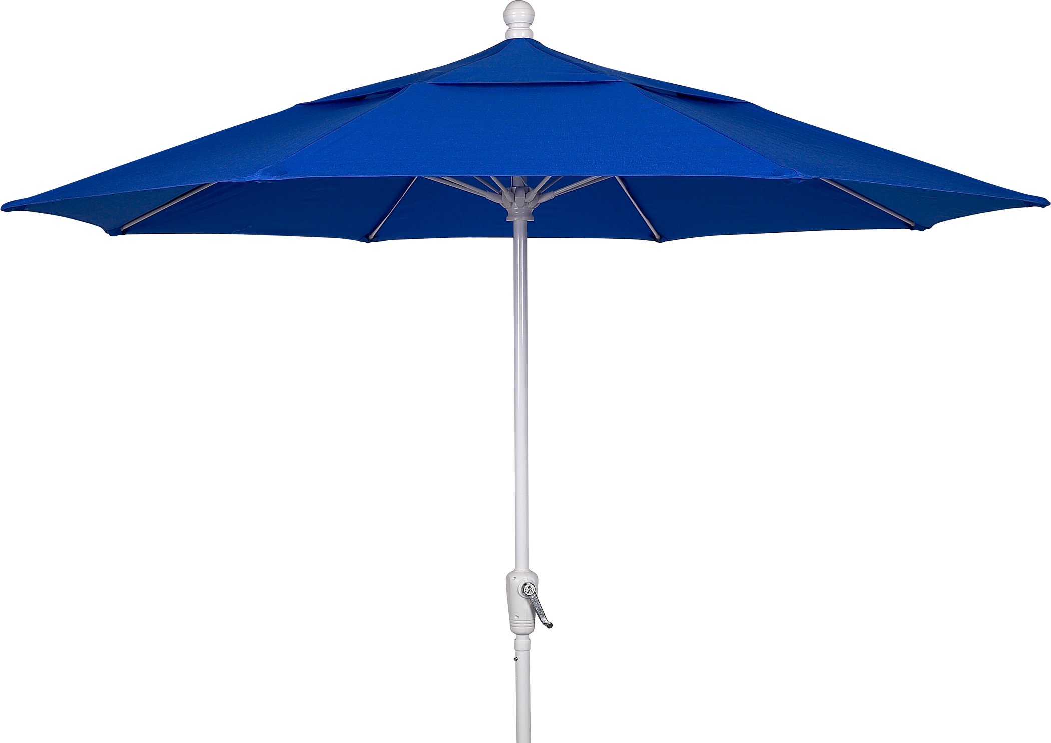 7.5ft Outdoor Patio Umbrella with Pacific Blue Canopy & White Pole - Perfect for Poolside, Garden, Deck, and Backyard Relaxation