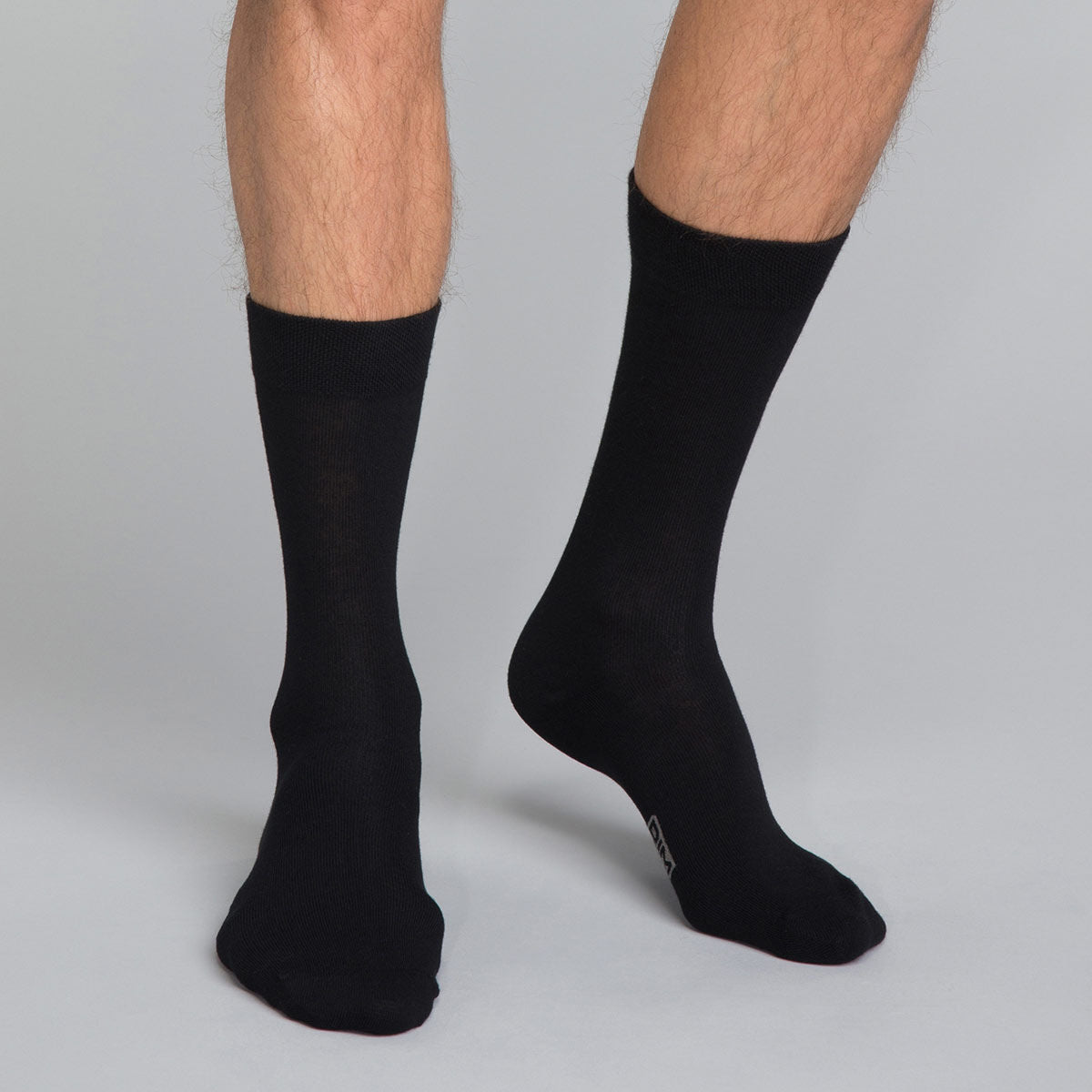 Men's Cotton Socks 3-Pack Black - Basic Comfortable Casual Crew Socks for Everyday Wear, Work & Sports