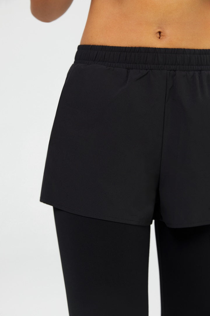 2 in 1 Tennis Leggings with Built-in Shorts - High Waist Workout Yoga Pants for Women - Perfect for Running, Gym & Tennis Training
