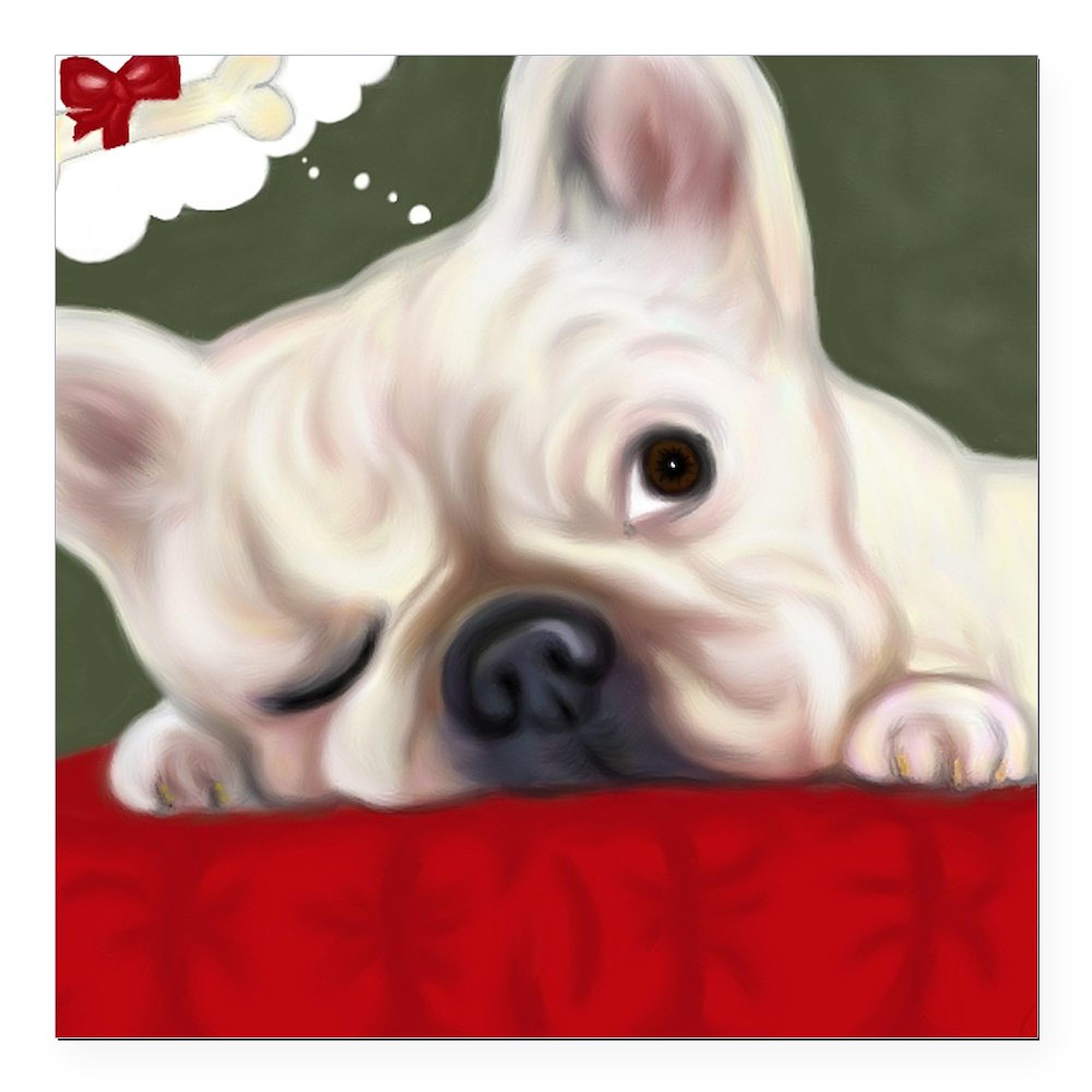 Dreamy French Bulldog Square Car Magnet 3x3 Inch - Cute Magnetic Bumper Sticker for Cars, Trucks & Vehicles - Perfect for Pet Lovers, French Bulldog Fans & Car Accessories - Great for Personalizing Your Vehicle or Gifting