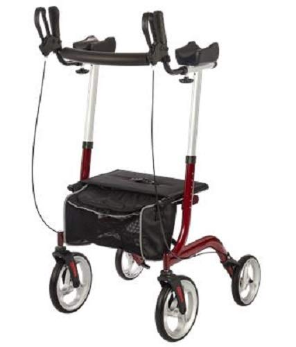 Venture XP Euro Style Rollator Walker with Seat & Wheels - Lightweight Mobility Aid for Seniors & Adults - Laser Red by Rhythm Healthcare - Perfect for Indoor & Outdoor Use, Shopping, Travel & Recovery