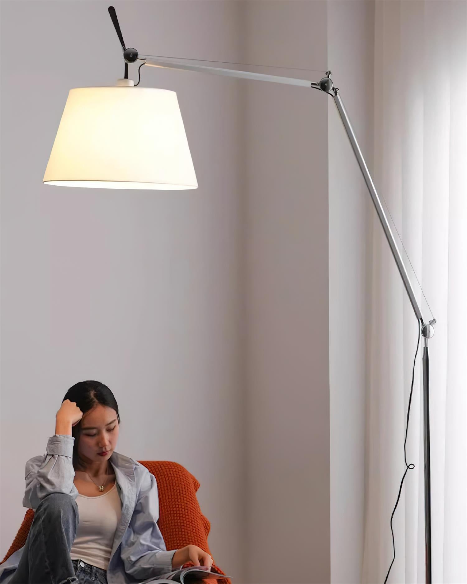 Modern Kawa Floor Lamp - Adjustable LED Standing Light for Living Room, Bedroom & Office - Warm White & Cool White Dimmable Lighting - Perfect for Reading, Relaxing & Decorating