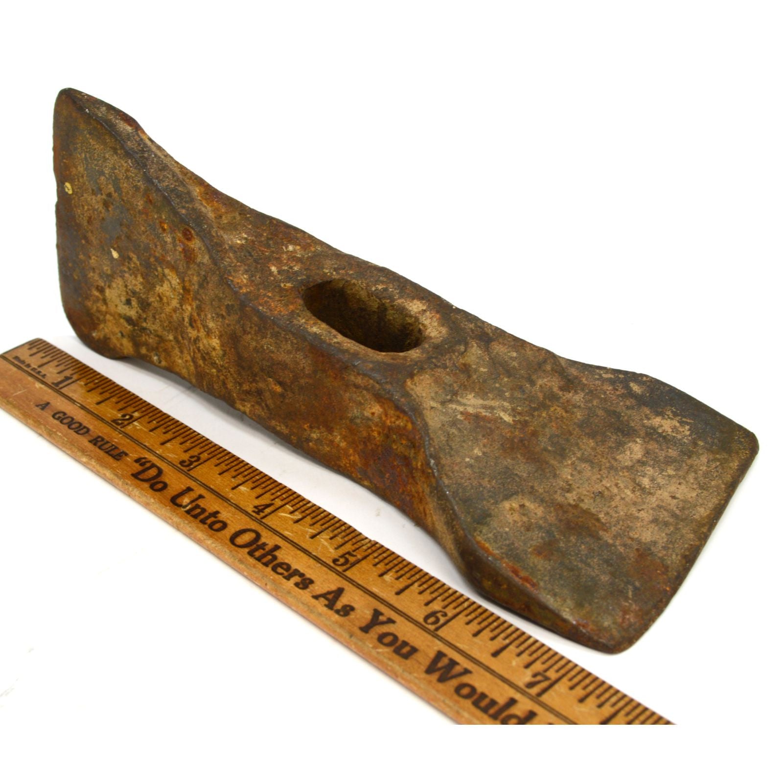Antique TWIBIL Double Cross Bit Hatchet - Blacksmith Axe with Adze - Crude & Unique Tool for Woodworking, Camping, and Bushcraft