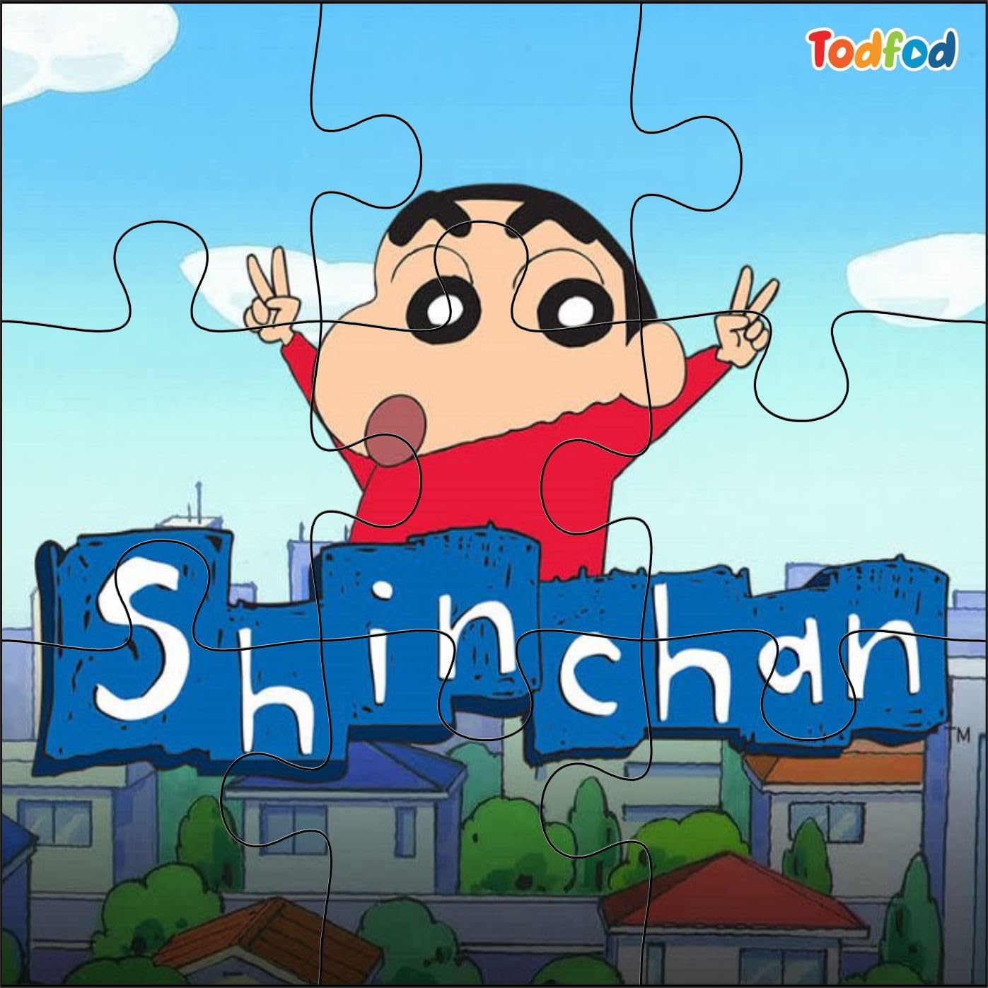 TodFod 6-in-1 Wooden Jigsaw Puzzle Set (54 Pieces) - Doraemon & Shinchan Anime Cartoon Puzzles for Kids Ages 3+, Educational Learning Toys for Preschool Children | Perfect for Birthday Gifts, Classroom Activities & Family Game Night