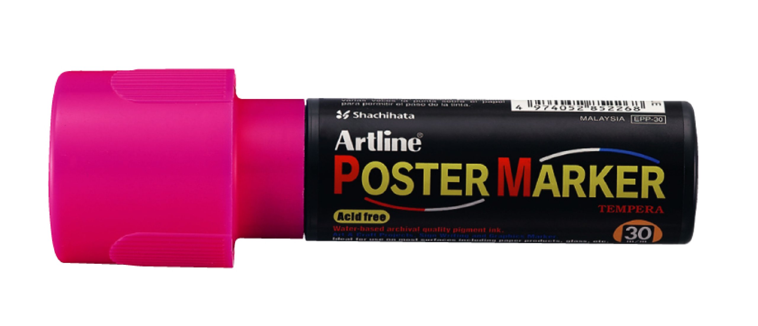 Artline Poster Markers - 6 Pack Fluorescent Pink Highlighter Pens for School, Office & Art Projects - Vibrant Colors for Note Taking, Drawing & DIY Crafts