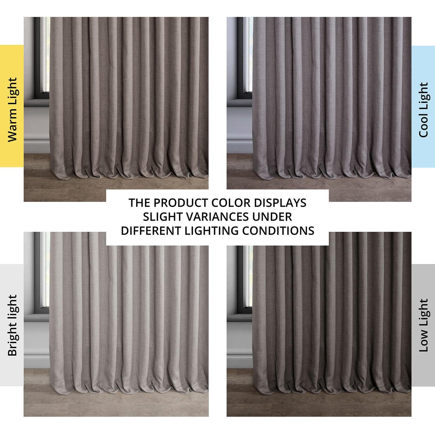 Extra Wide Textured Faux Linen Blackout Curtains - Thermal Insulated Window Drapes for Bedroom & Living Room (Mink Color, Room Darkening)