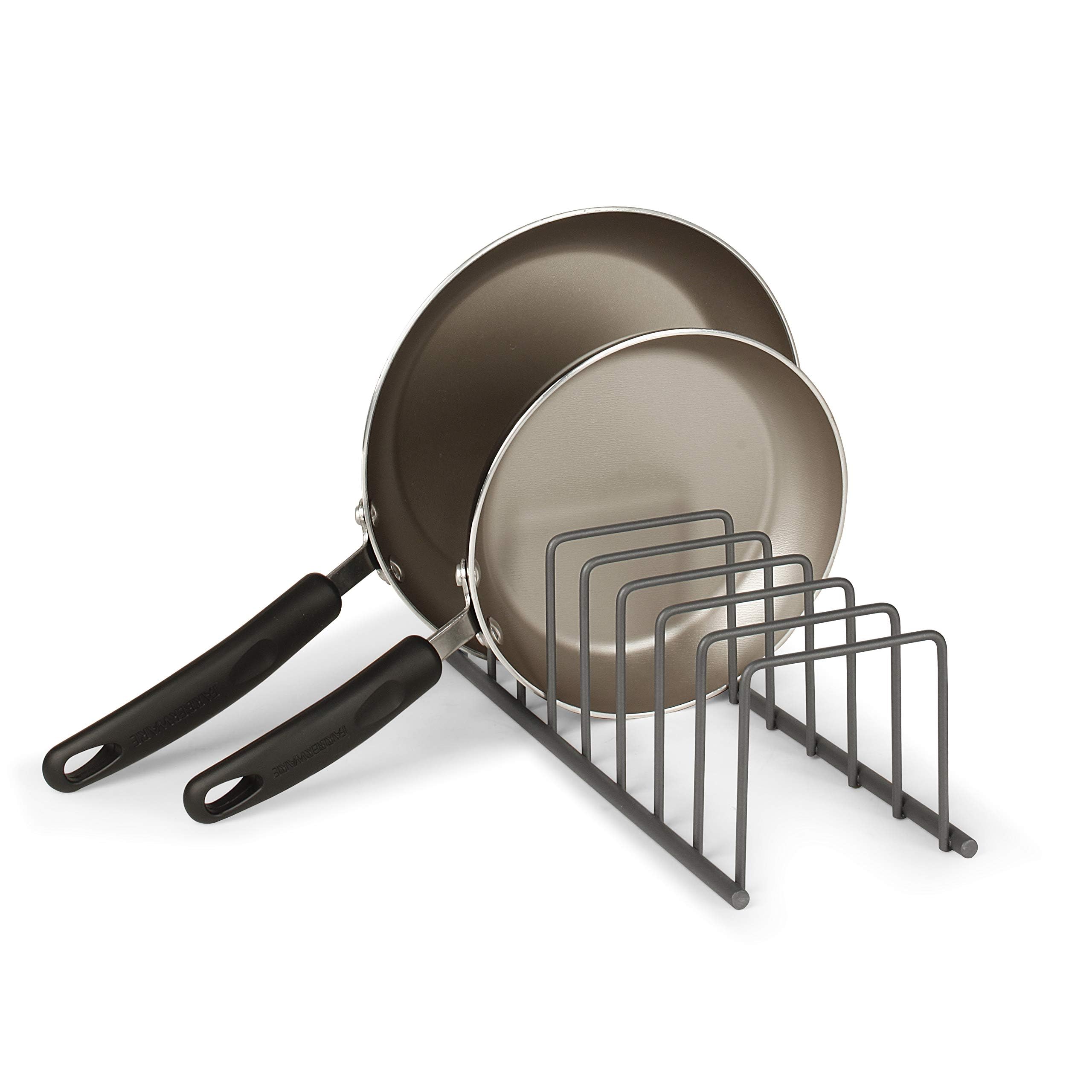 Vervique Emporium | 8-Tier Wrought Iron Kitchen Organizer Rack - Space Saving Storage for Cutting Boards, Cookie Sheets, Baking Pans & Dining Utensils (Metallic Gray) - Perfect for Small Kitchens & Pantry Organization