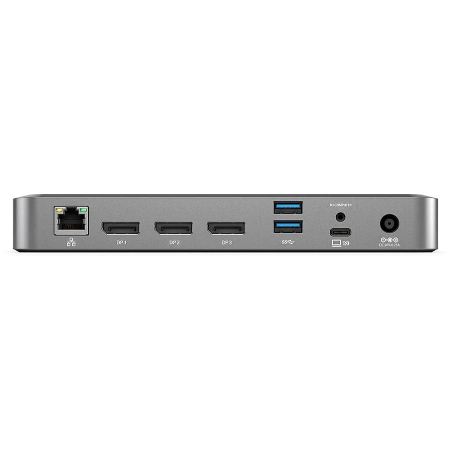 ALOGIC Triple 4K Display Universal Docking Station DX3 - 100W Power Delivery for Laptop Charging, 3x DisplayPort 4K 60Hz Support - Ideal for Home Office, Gaming & Multi-Monitor Workstations