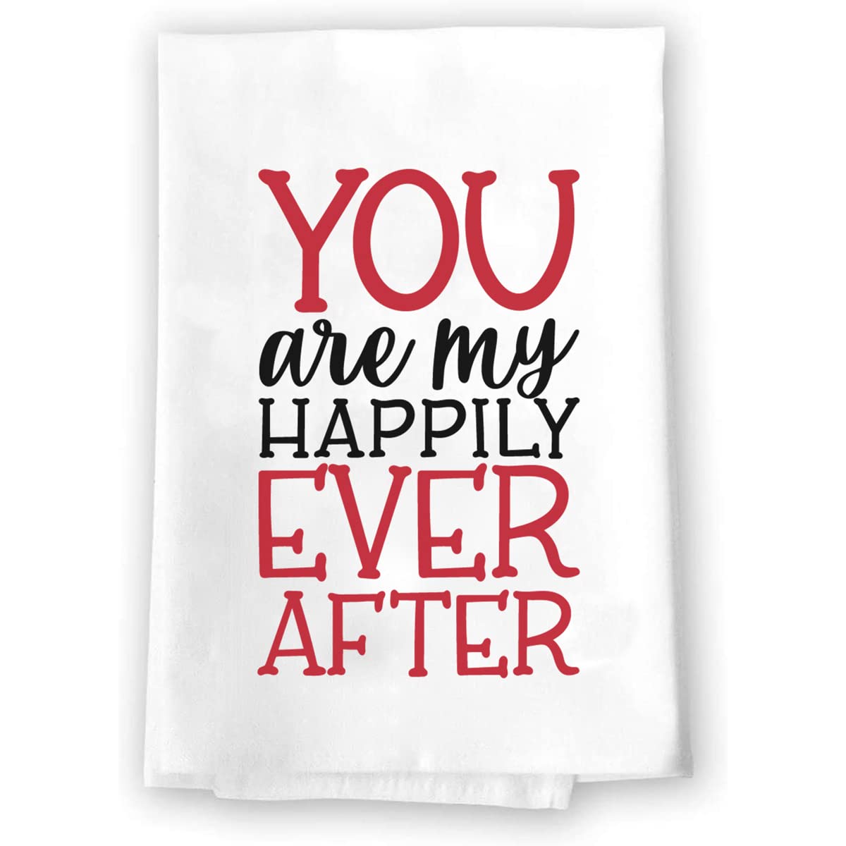 Valentine's Day Themed Decorative Hand Towel Set for Kitchen & Bathroom - White Embroidered 