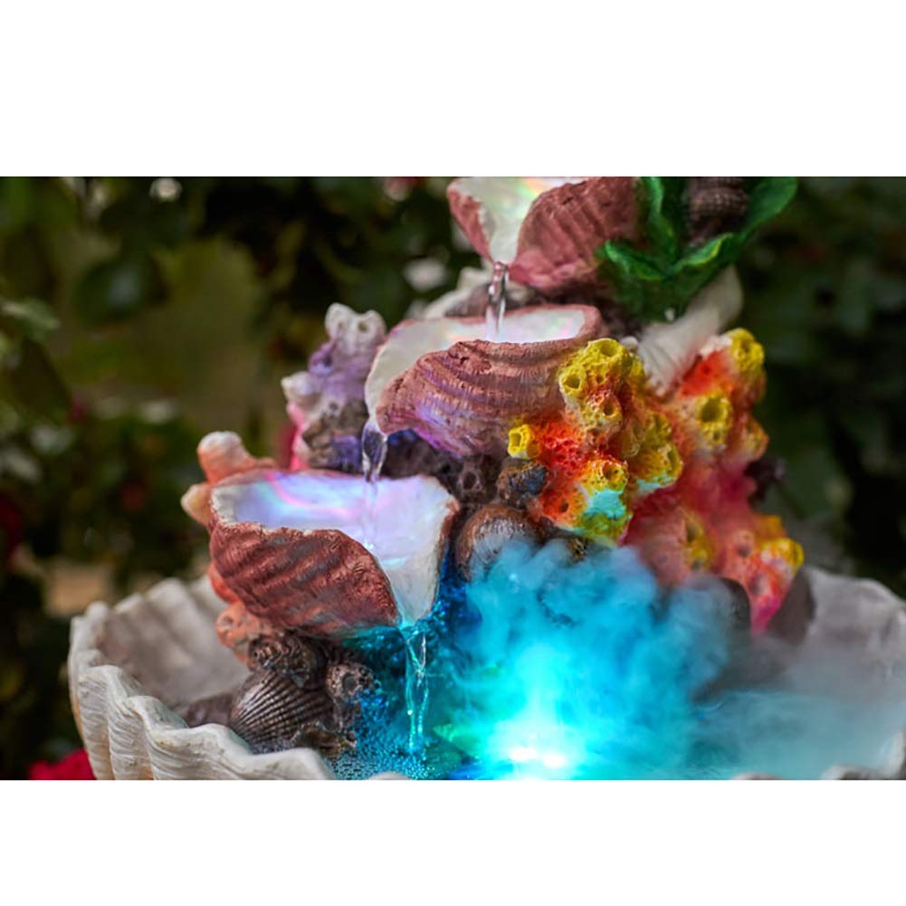 LLRZ Modern Angel Desk Fountain with LED Light - Indoor Tabletop Waterfall Decor for Living Room, Office, Meditation & Relaxation - White Cascading Water Fountain for Home & Workspace