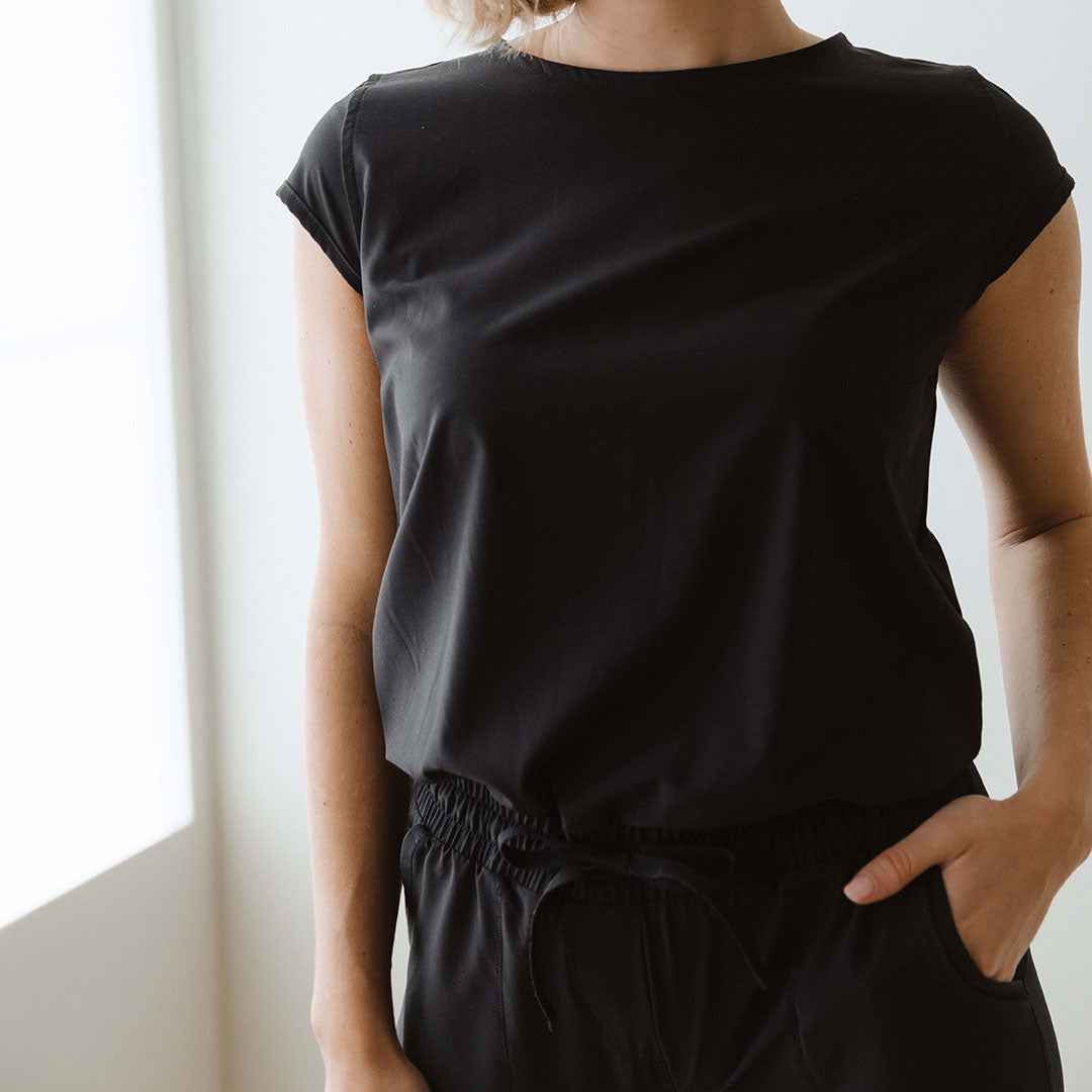 Stylish Black Jumpsuit for Women - Trendy One Piece Romper with Pockets | Perfect for Casual Outings, Date Nights & Summer Vacations