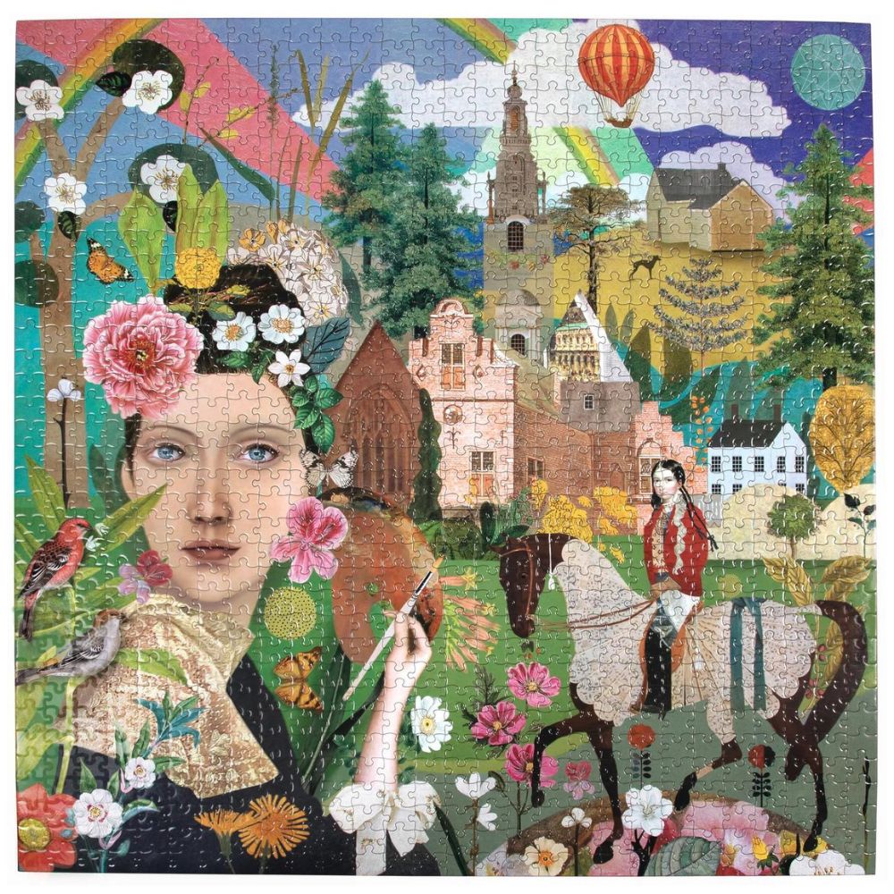 eeBoo 1000 Piece Jigsaw Puzzle - Artist & Daughter - Premium Quality Puzzle for Adults & Families - Perfect for Relaxation, Home Decor & Family Game Night